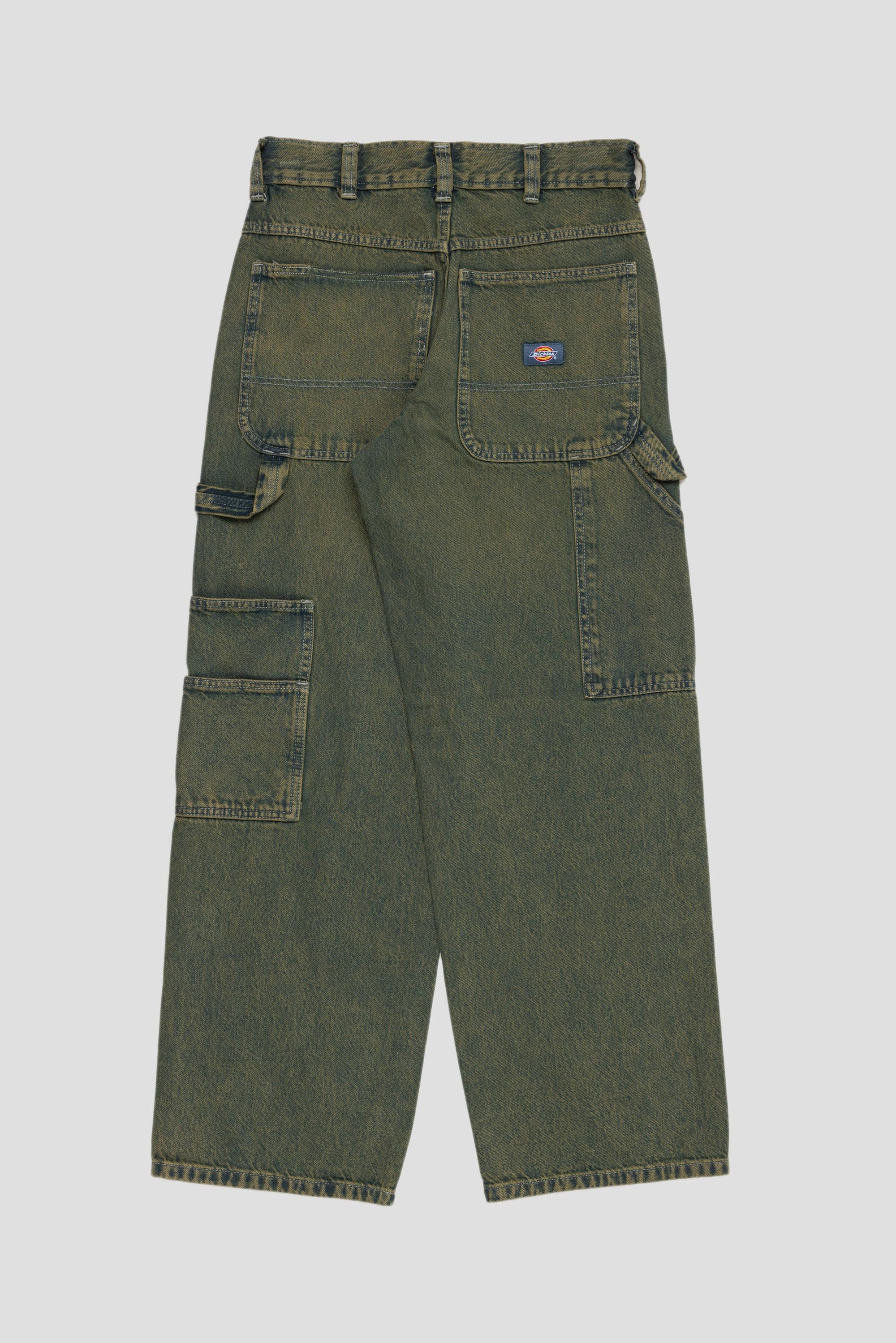 Loose Denim Painter Green Tone Faded