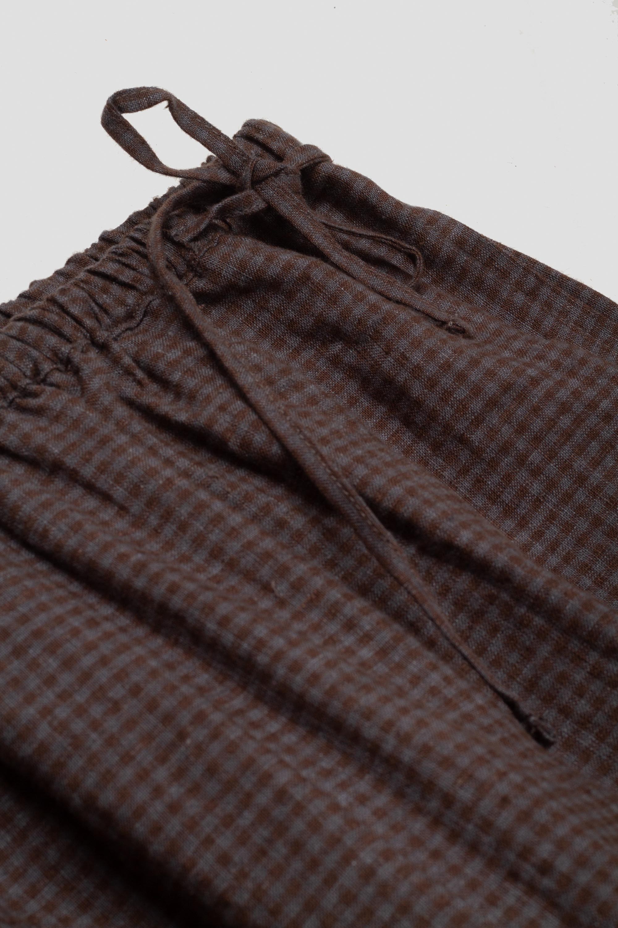 Tie Split Pants Slate Check