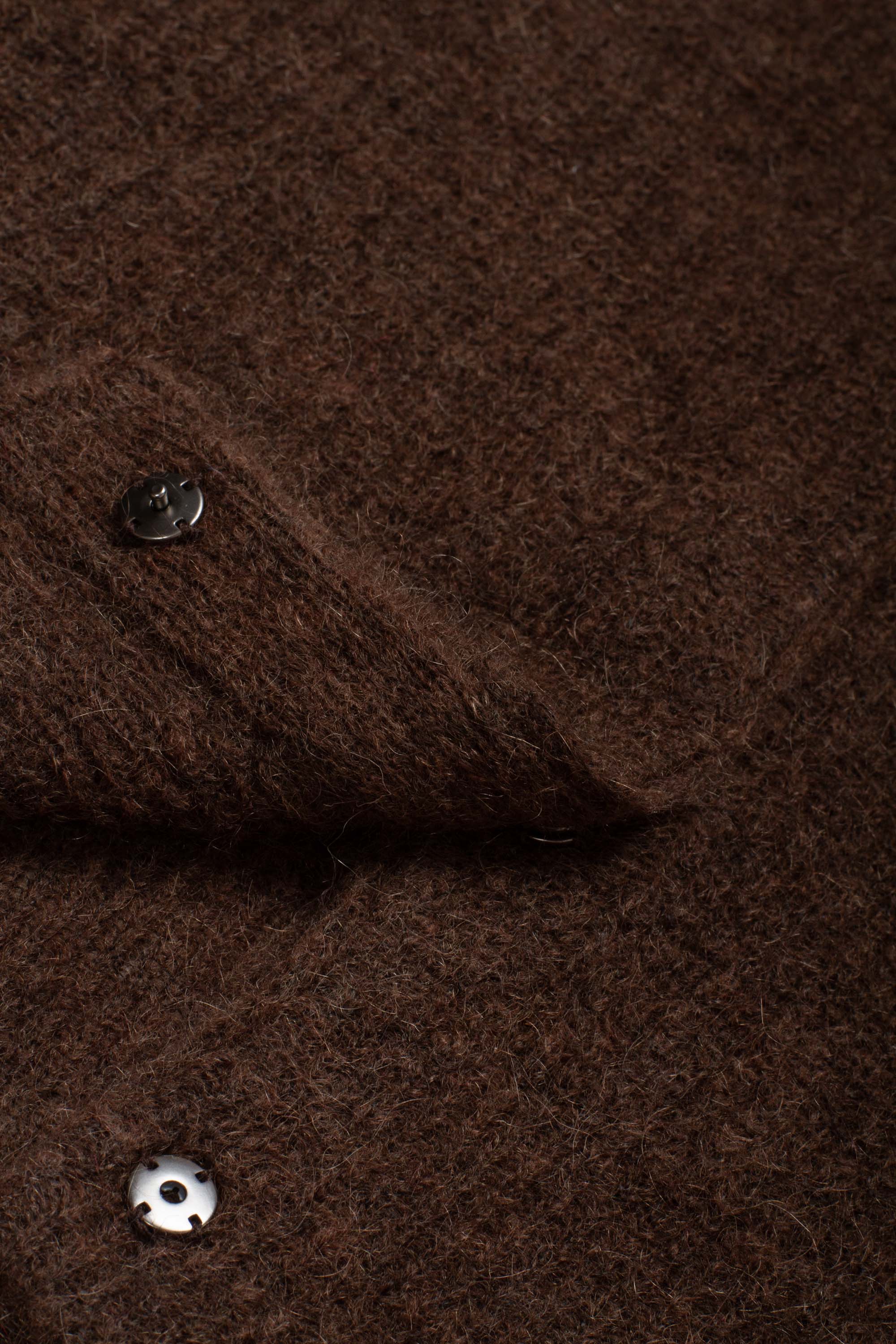 Round Neck Sheer Cardigan Brown