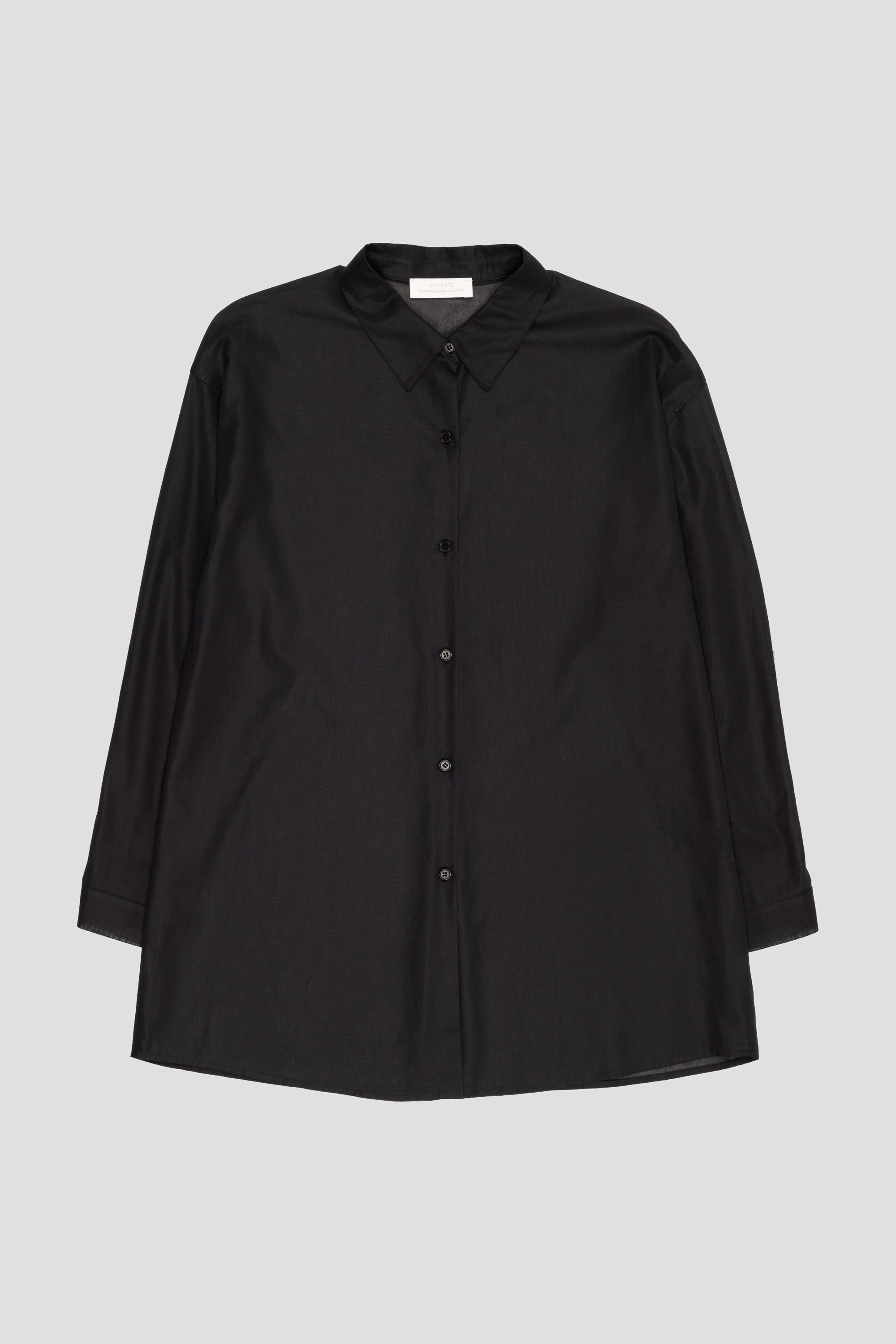 Sheer Cotton Classic Shirt Black