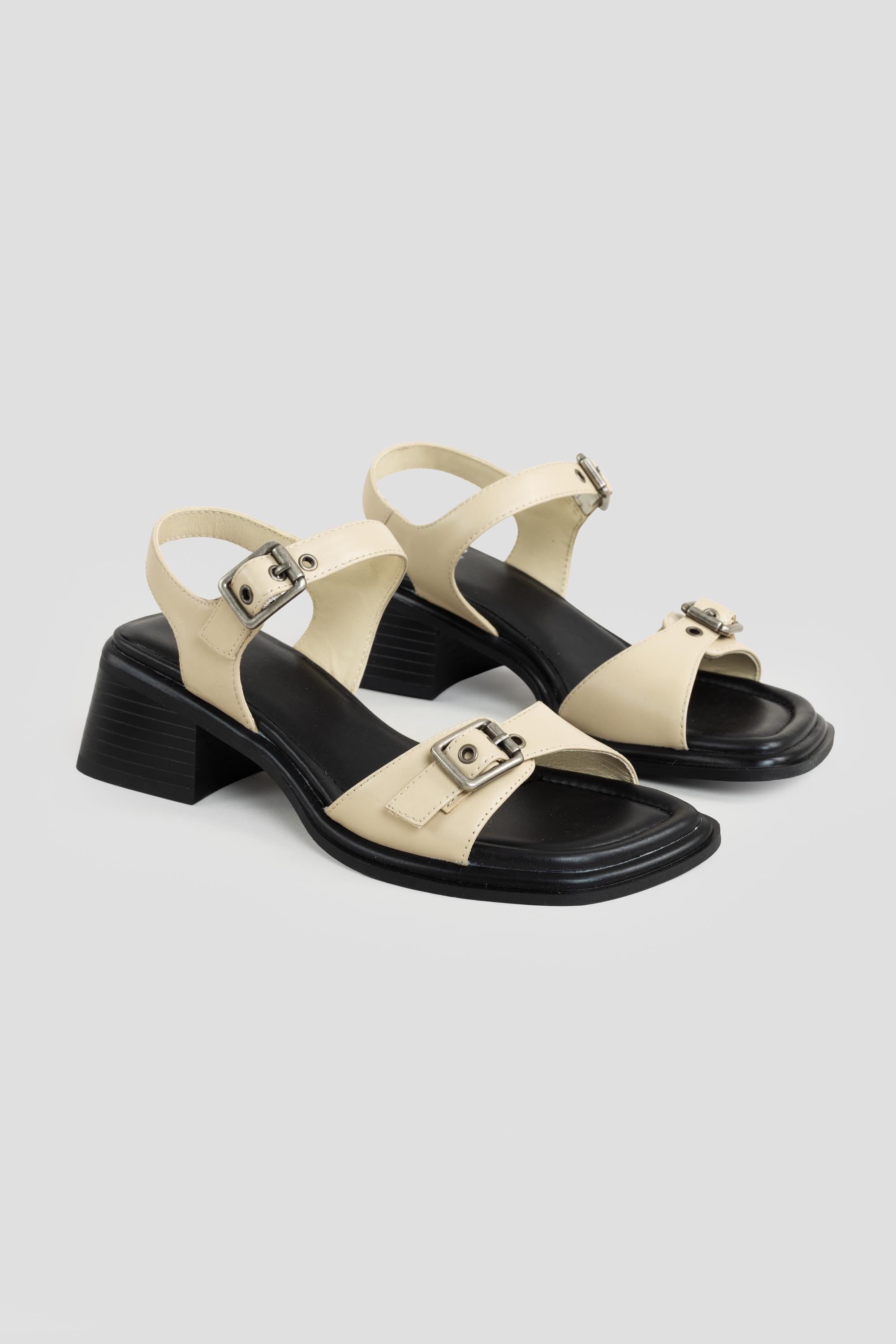 Ines Heeled Sandals Cream
