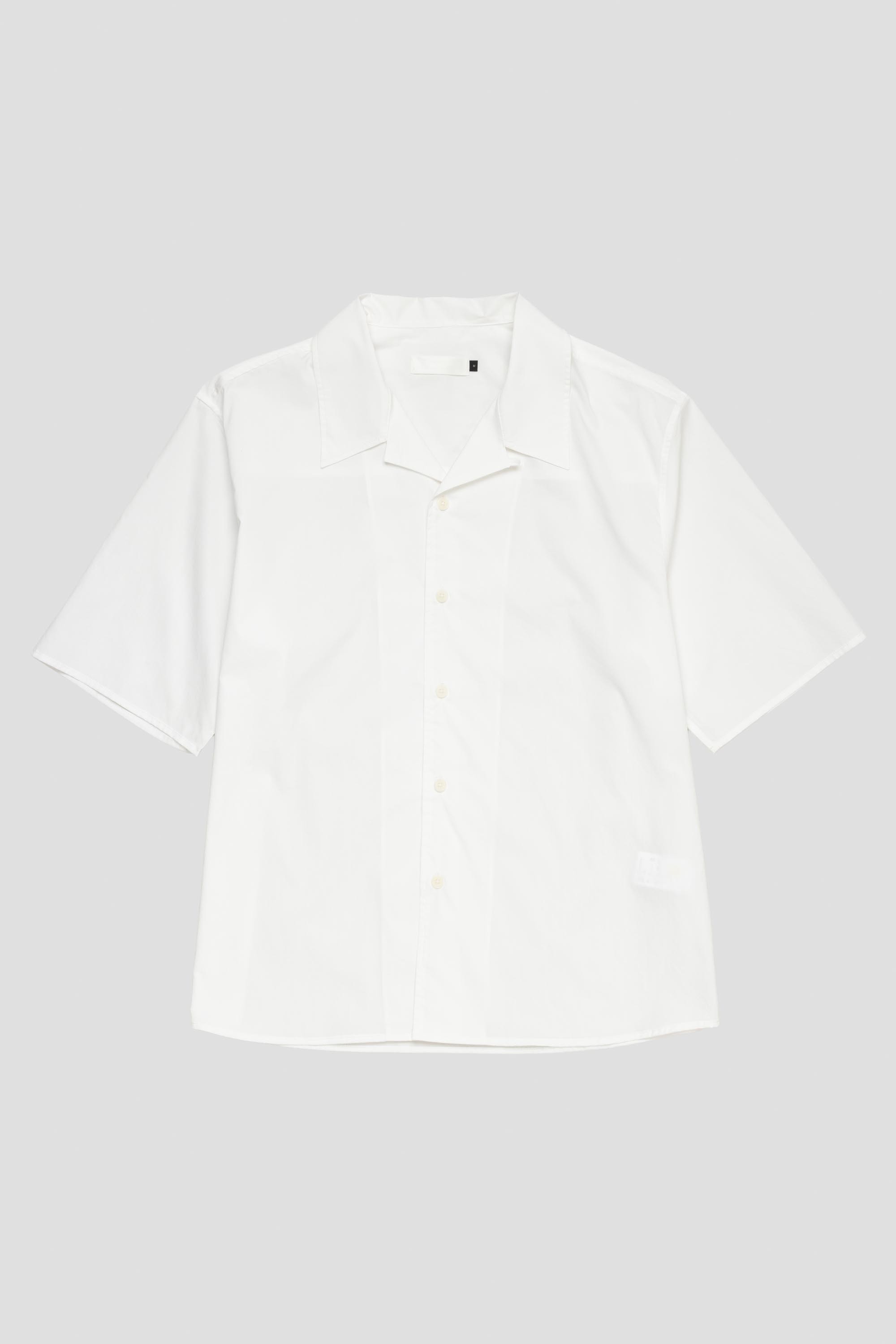 Open Collar Half Shirt White