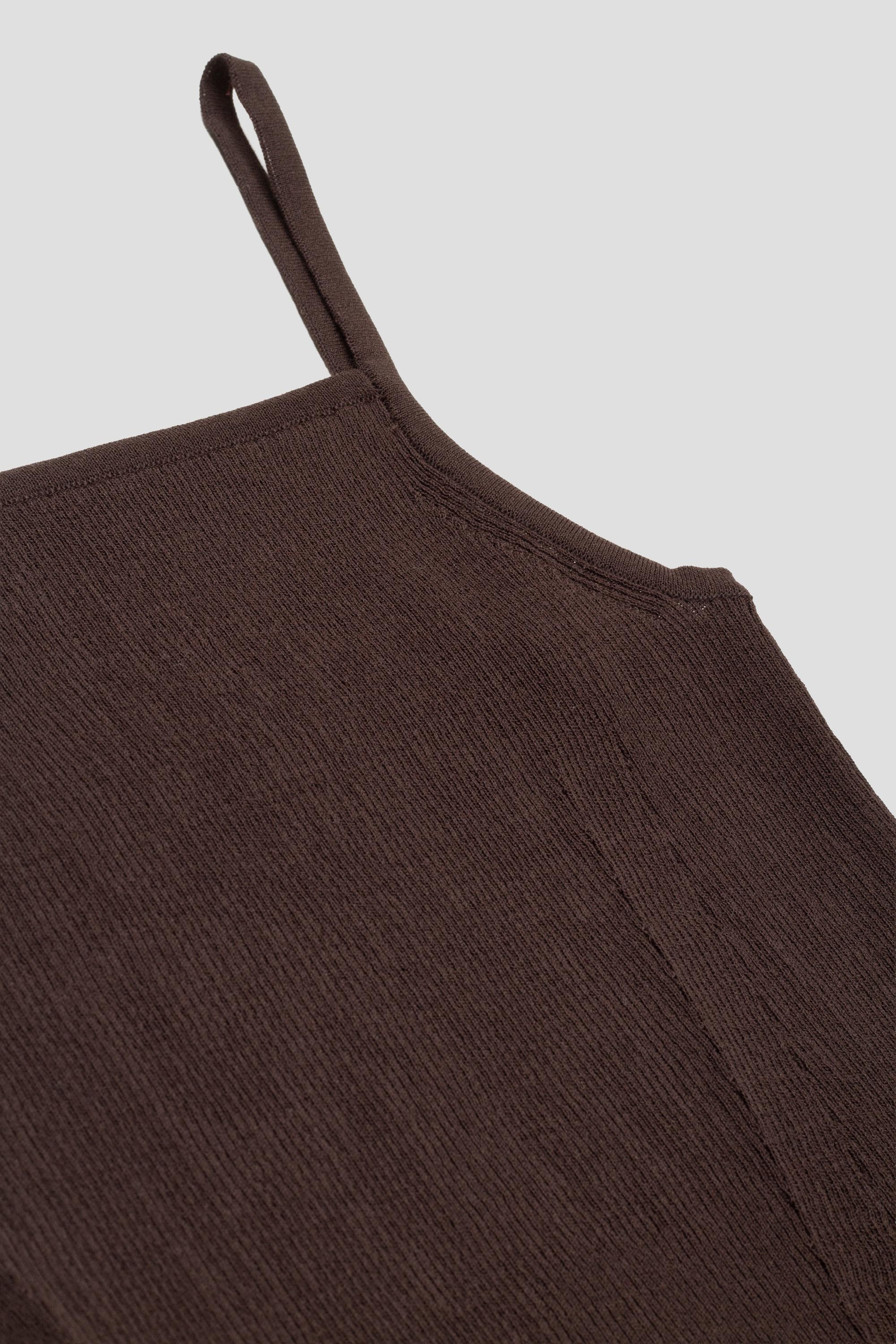 Knit Sleeveless Top Brown
