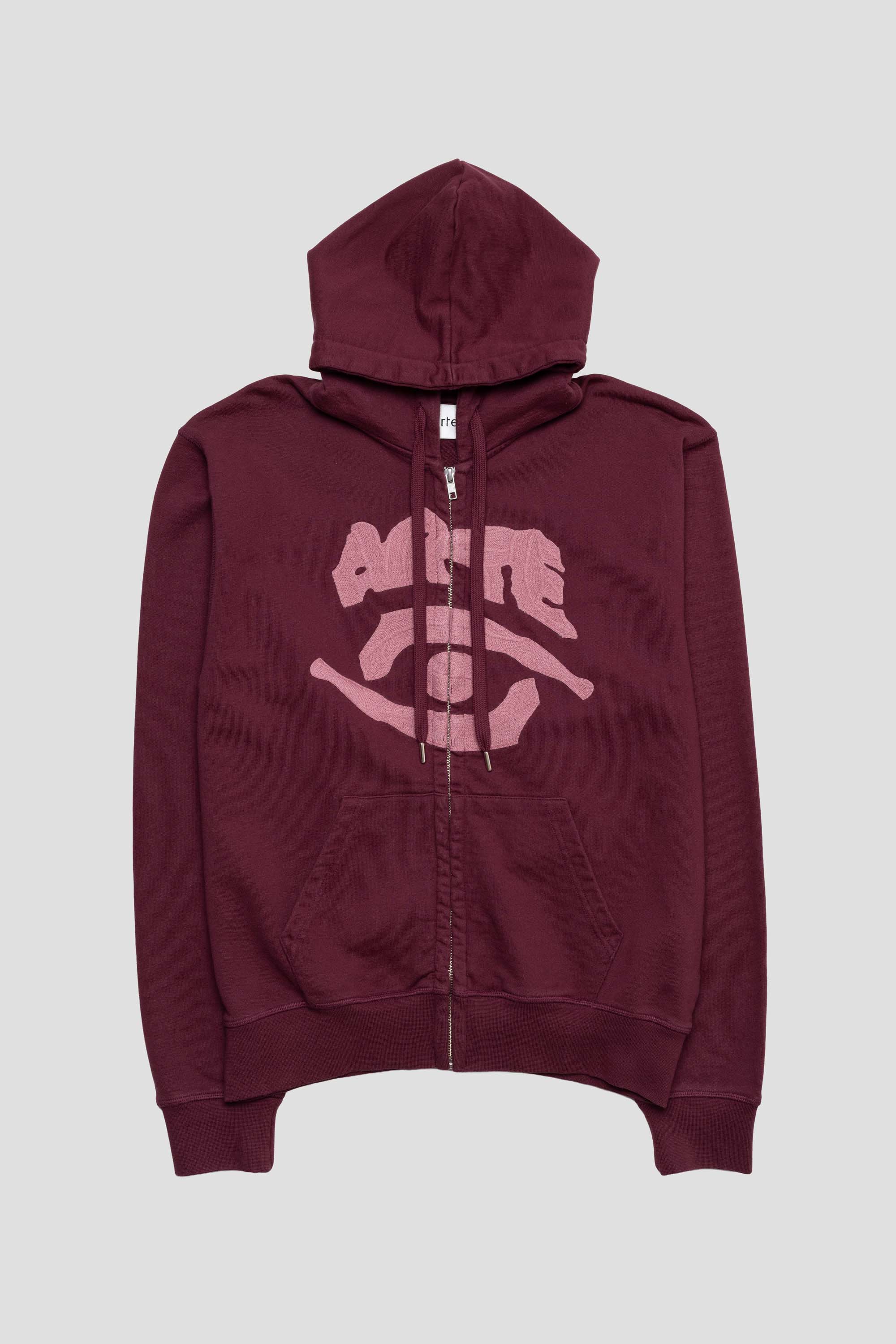 Eye Front Zip Hoodie Bordeaux