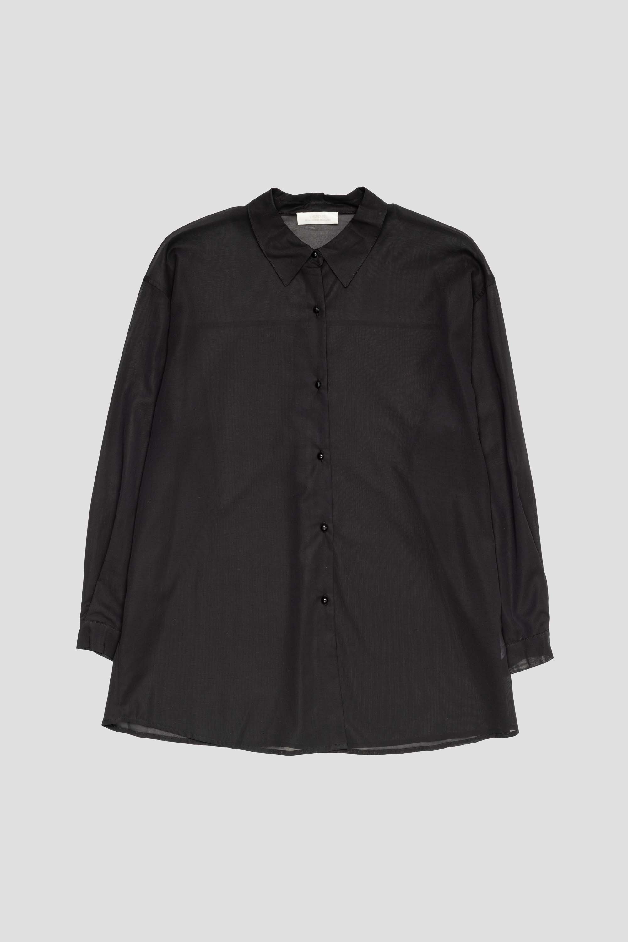 Sheer Cotton Classic Shirt Black