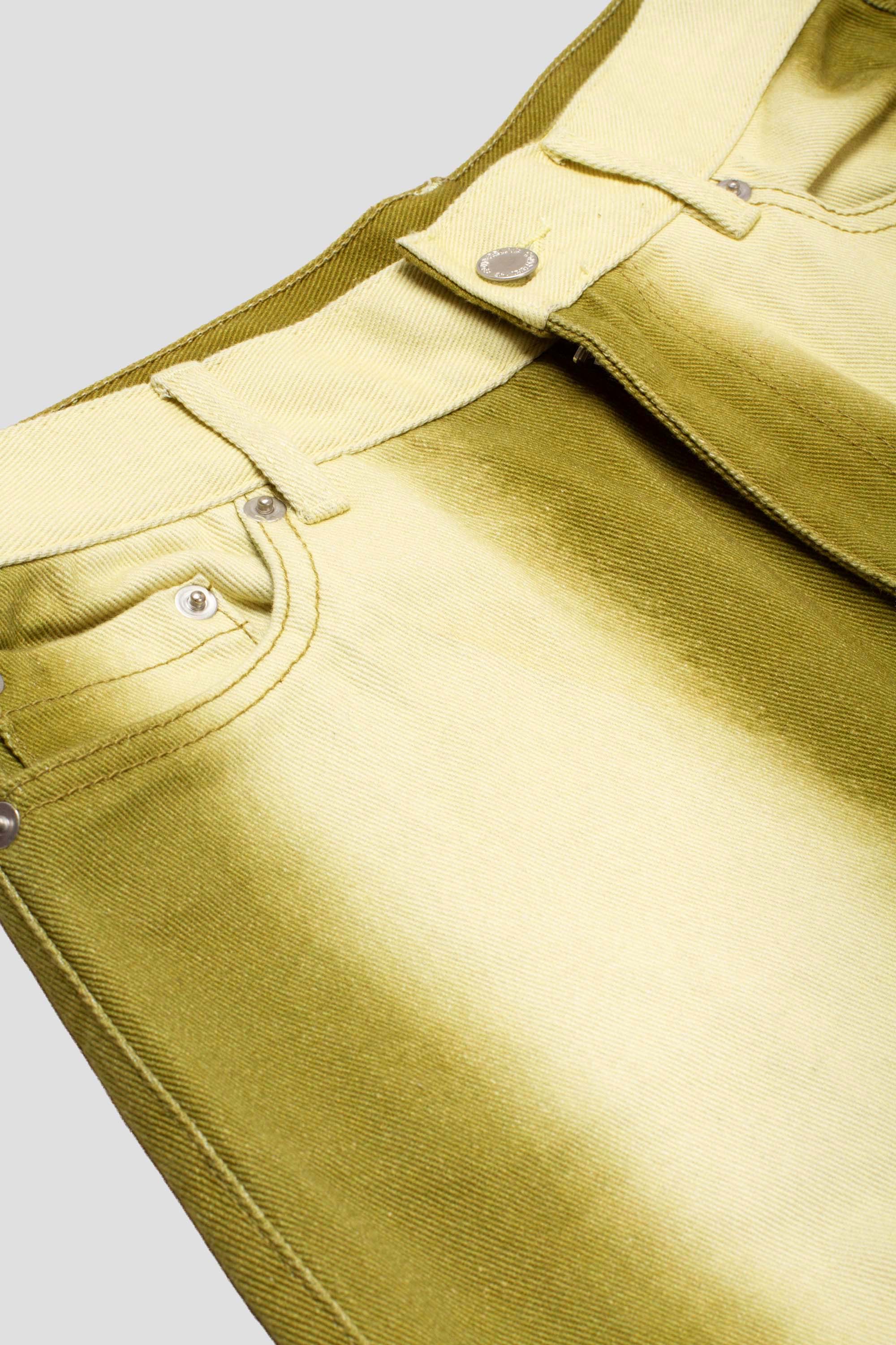 Sprayed Boot Cut Jeans Green