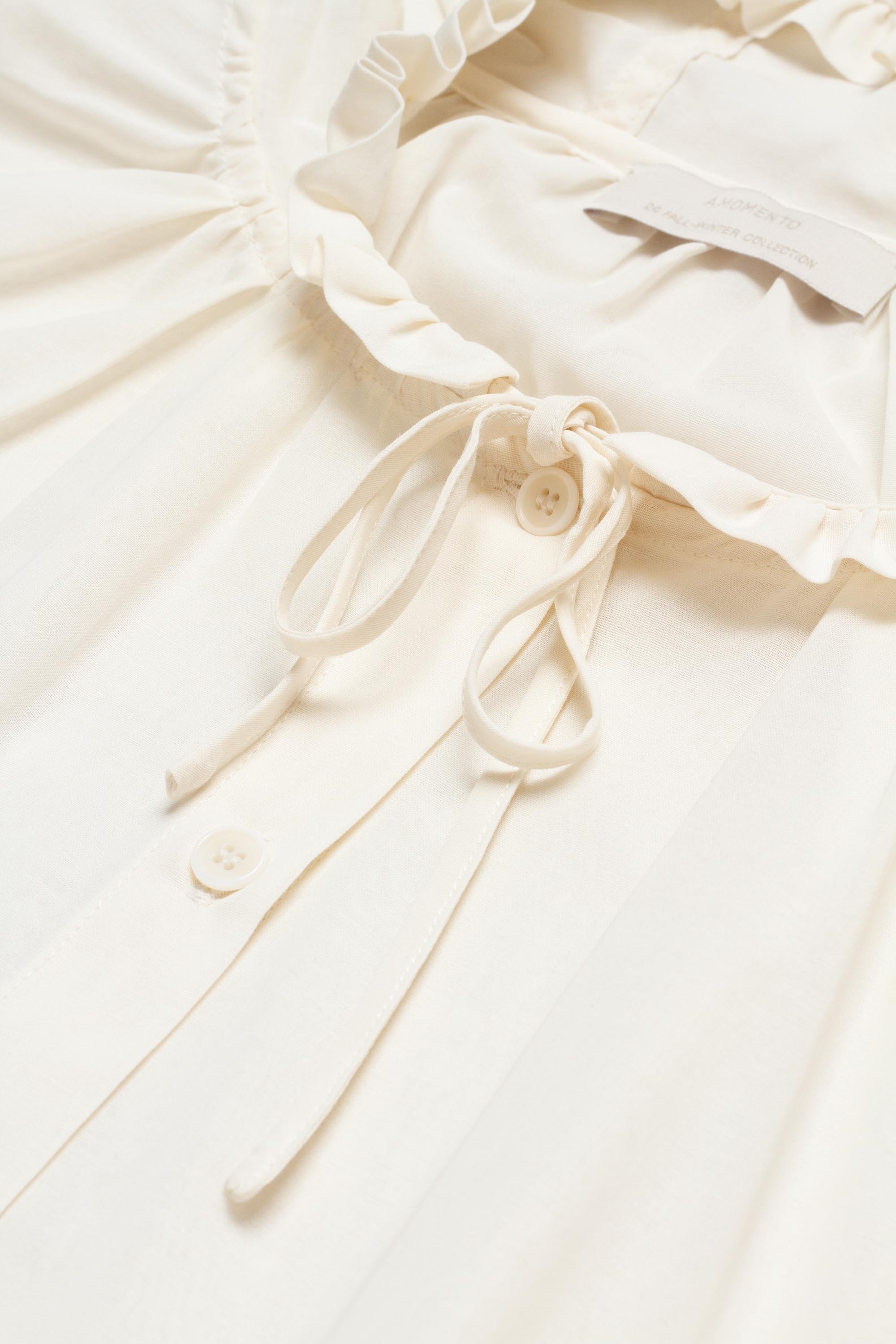 Frill Hooded Shirt Ivory