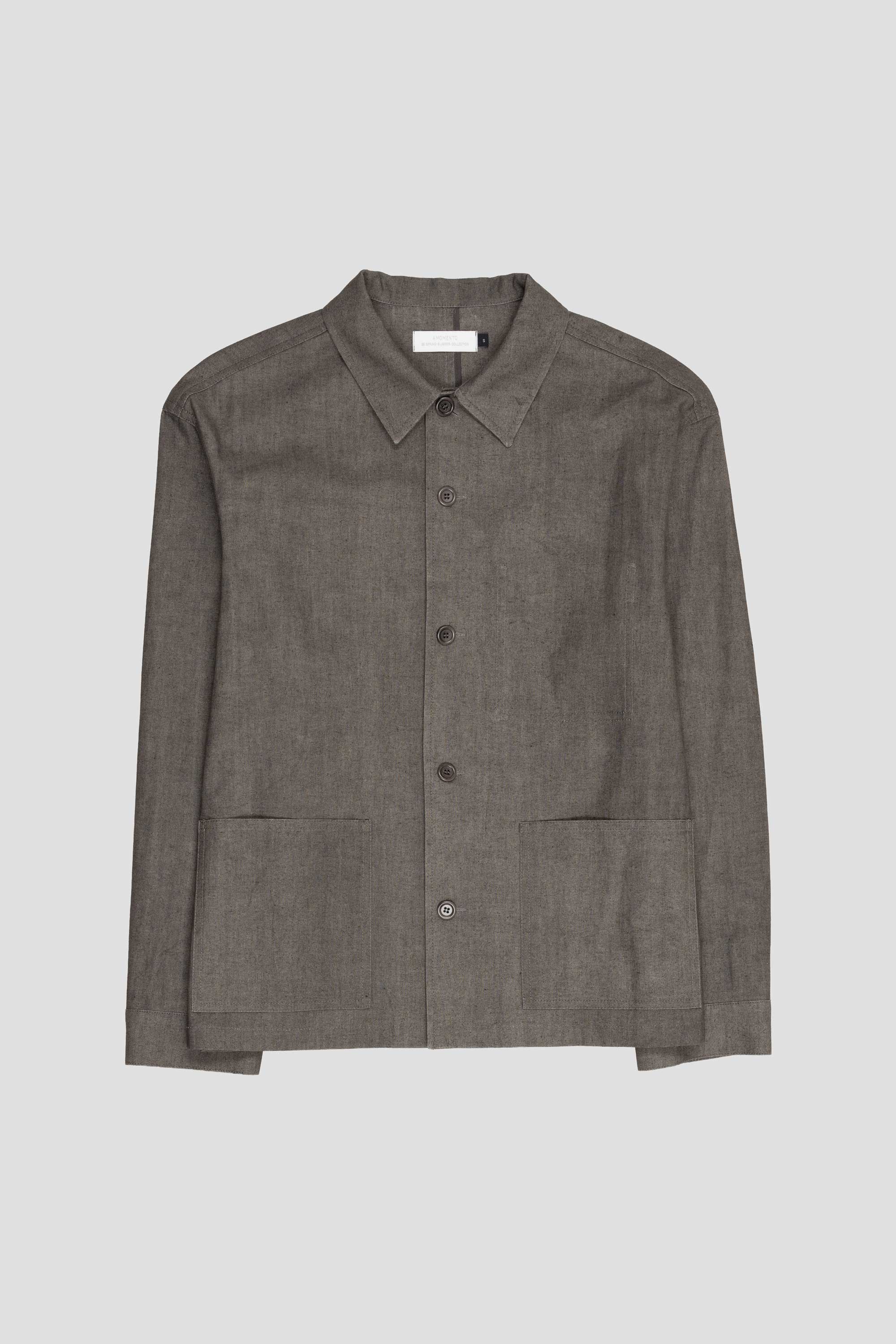 Linen Pocket Jacket Brown