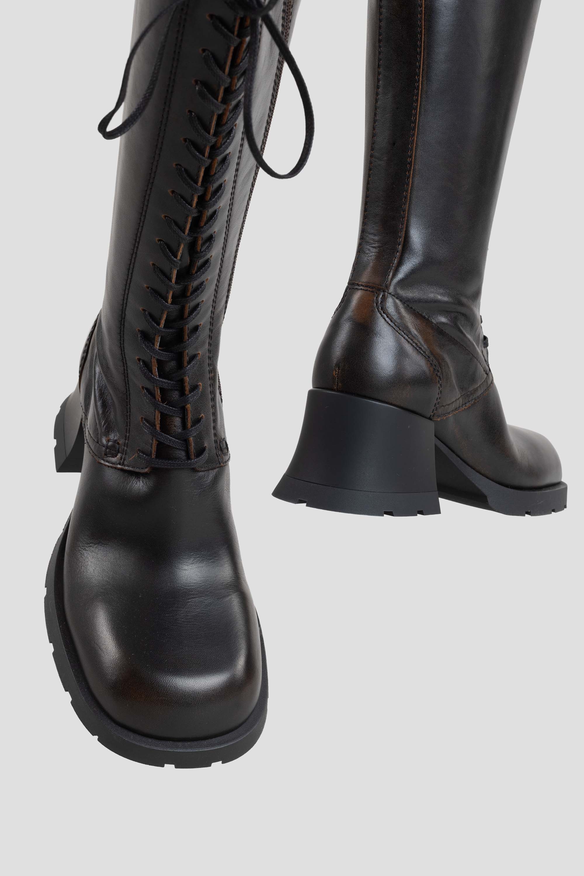 Michaela Lace Boots Brushed Brown