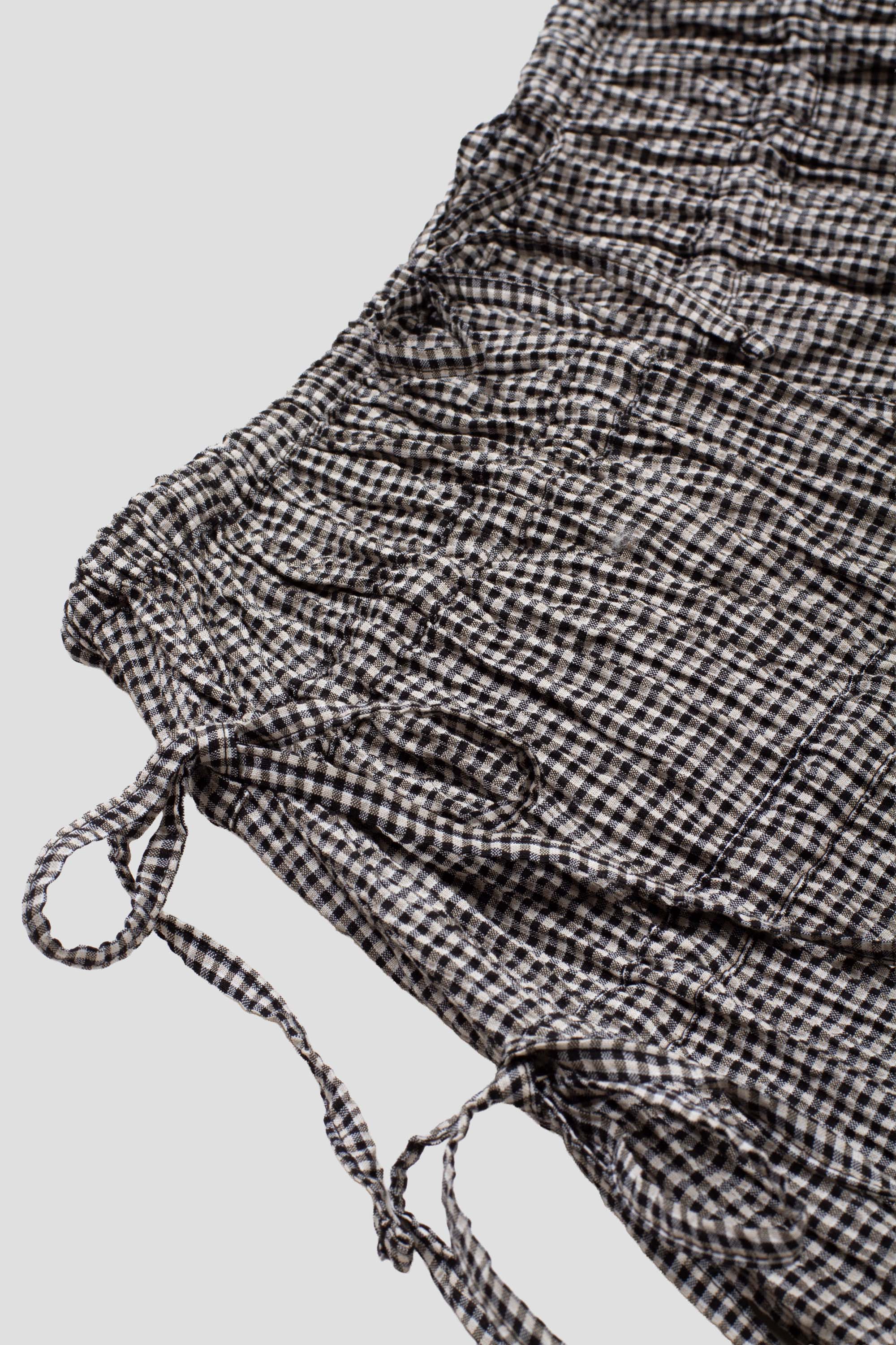 Seersucker Ruched Skirt Midi