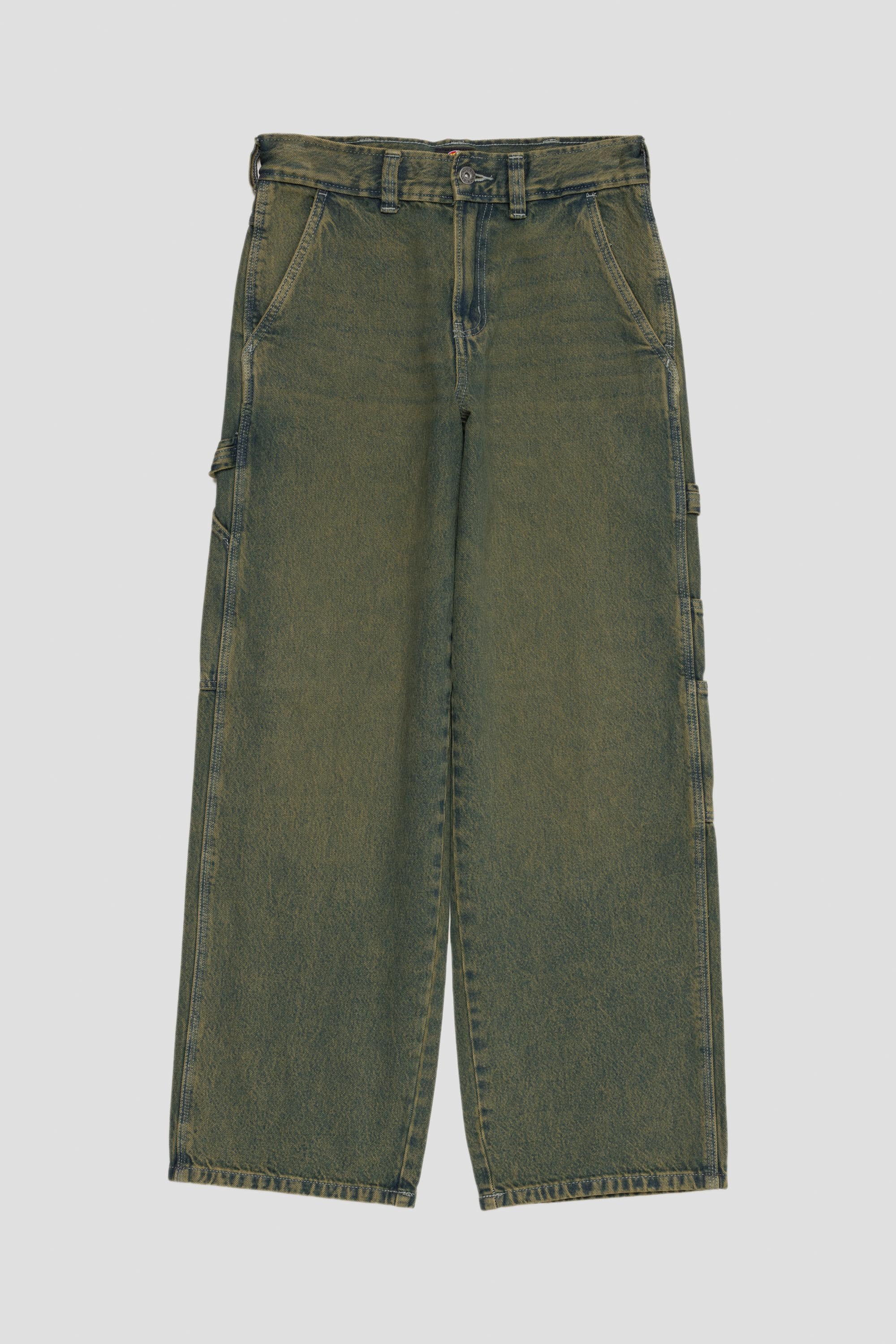 Loose Denim Painter Green Tone Faded