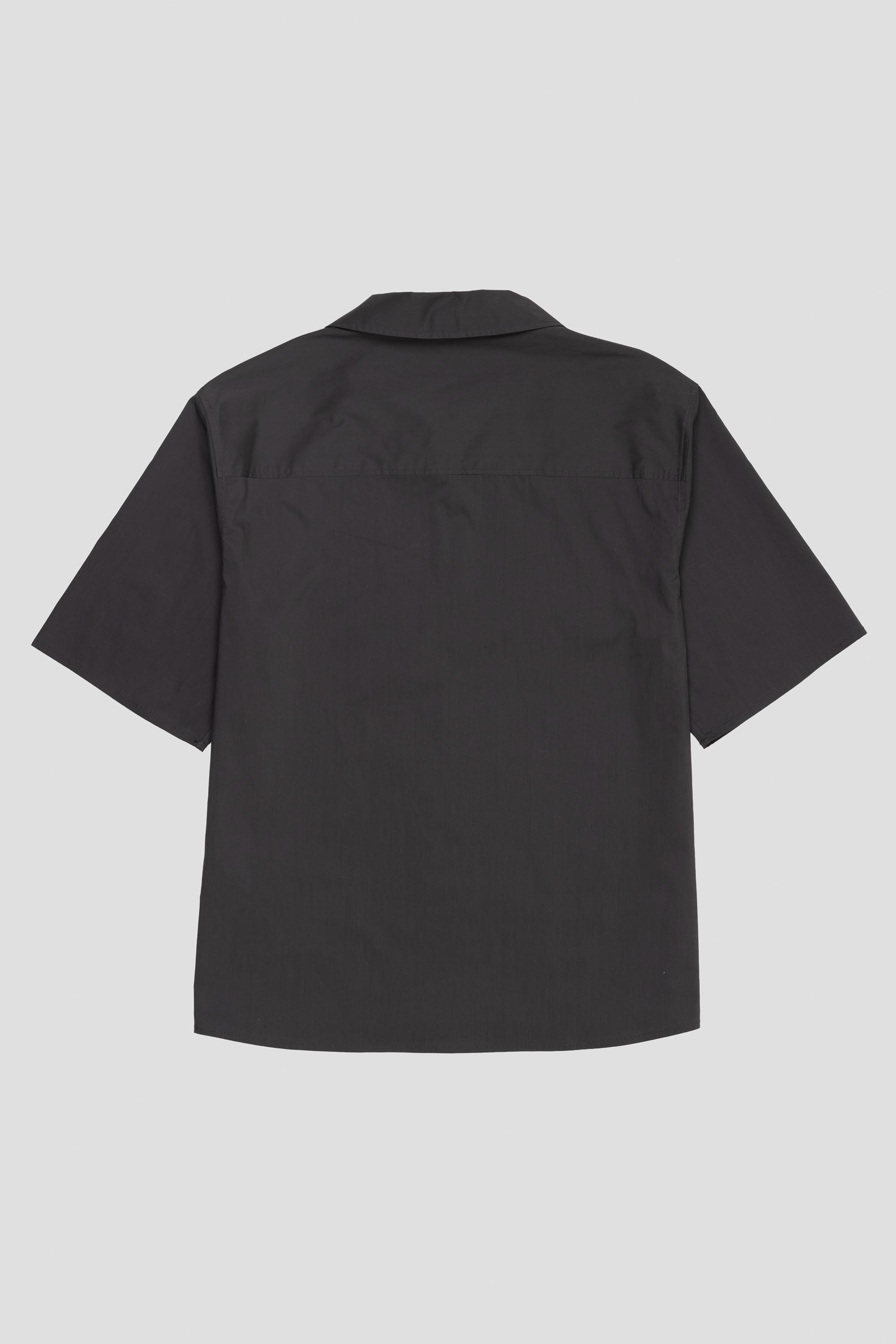 Open Collar Half Shirt Charcoal