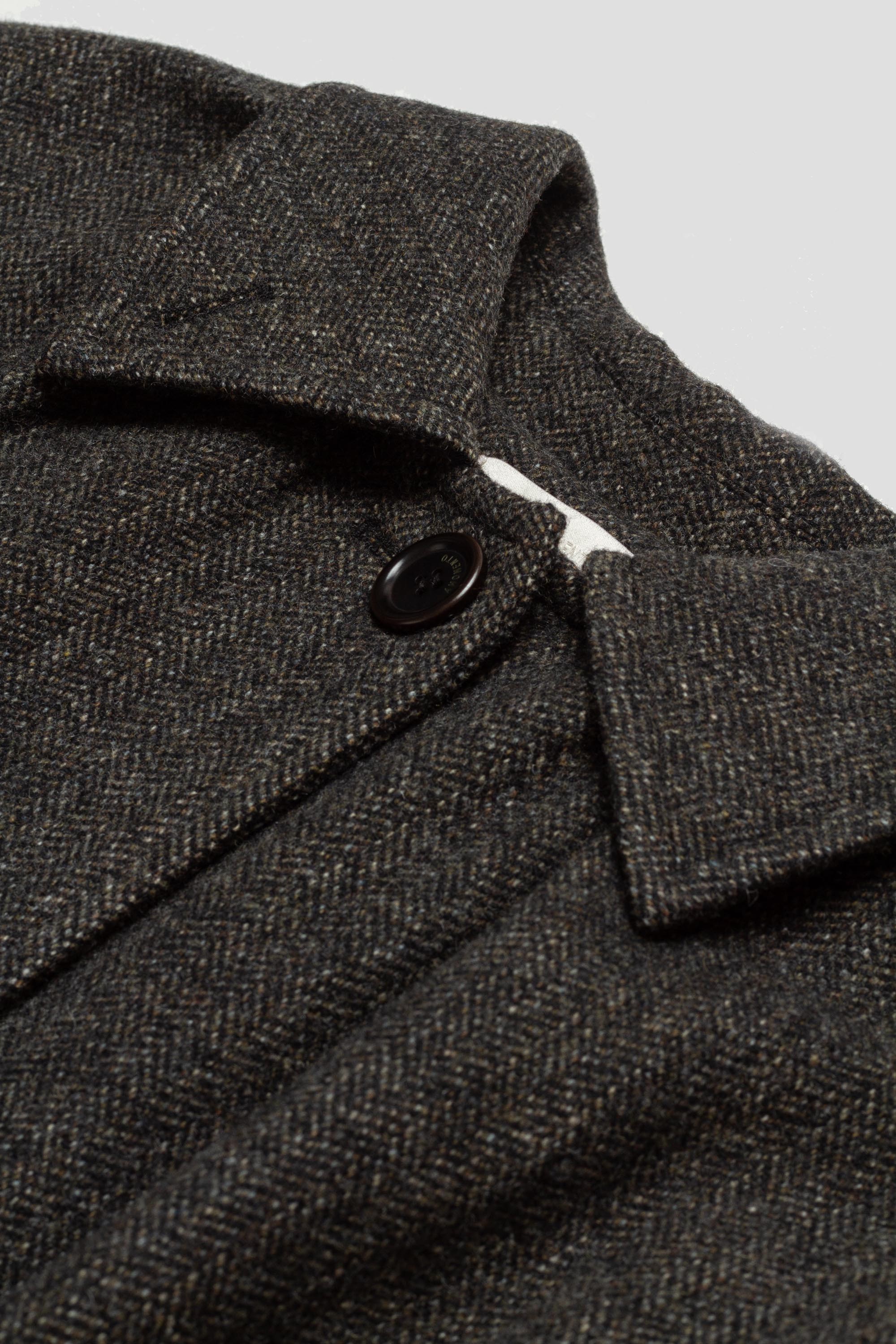 Herringbone Shirring Coat Black