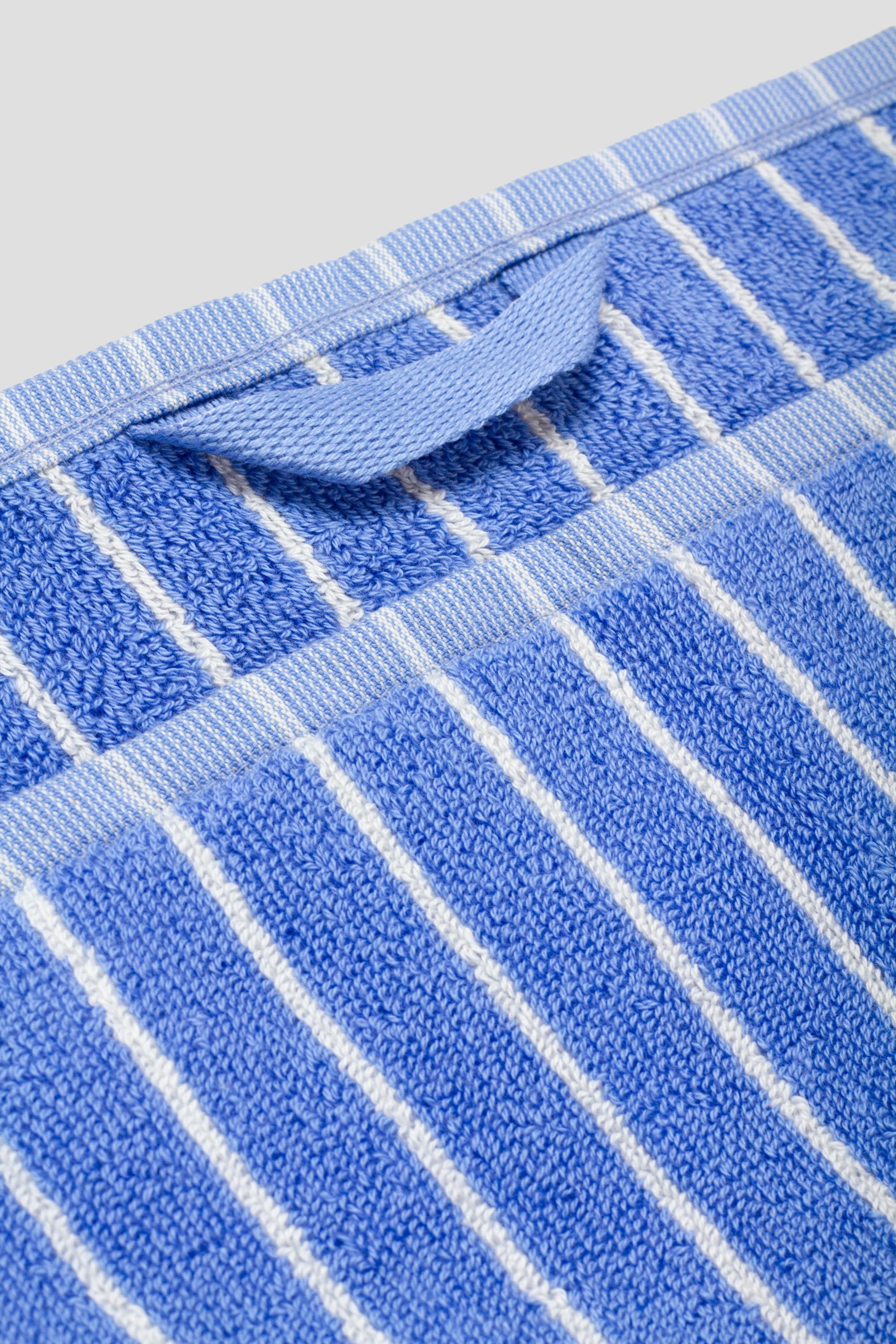 Terry Towel Washcloth Blue Stripe