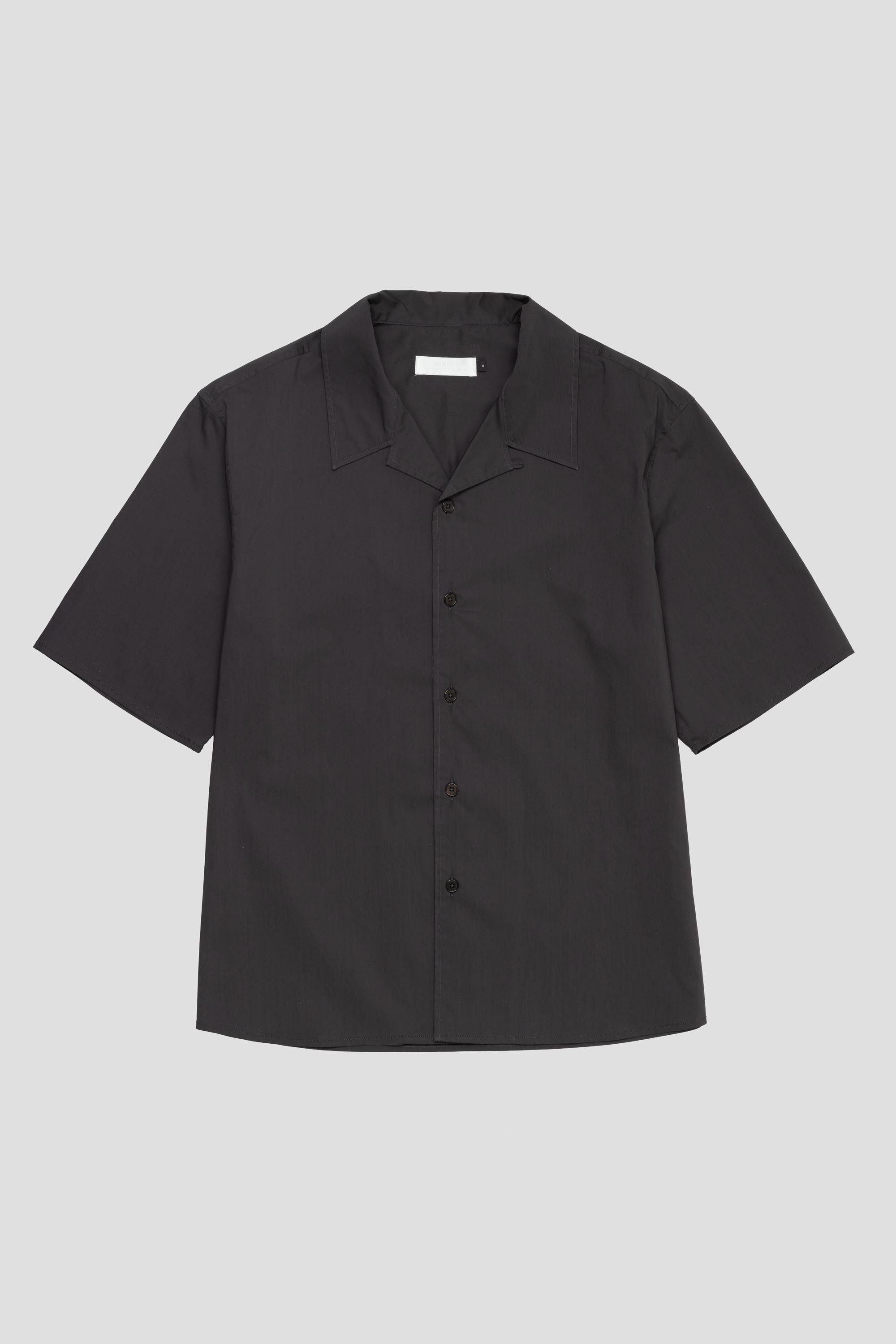 Open Collar Half Shirt Charcoal