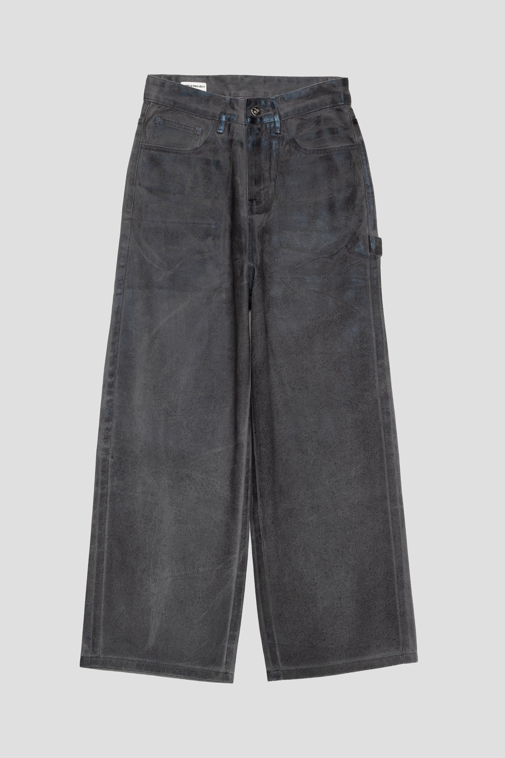 Structured Waxed Trousers Charcoal