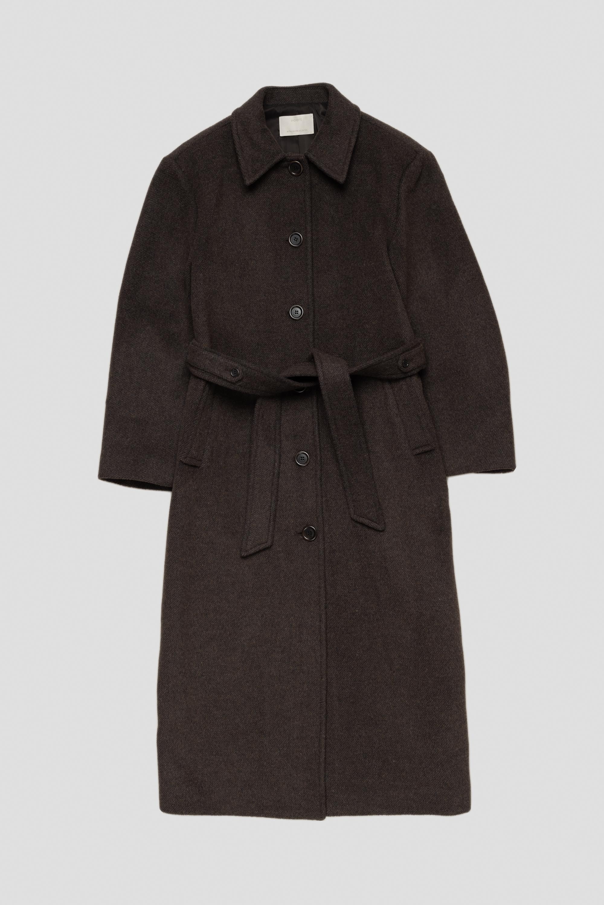 Single Breasted Maxi Long Coat Dark Brown