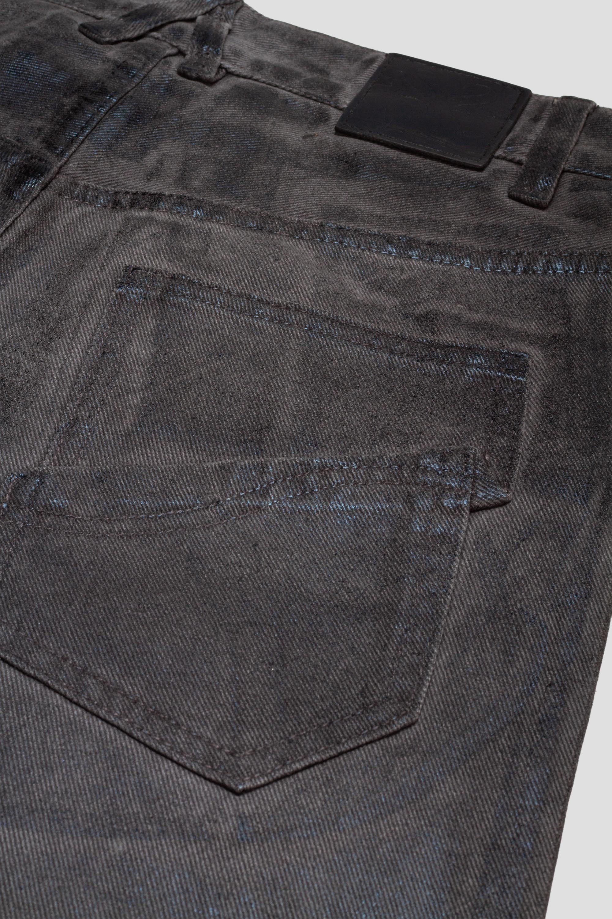Structured Waxed Trousers Charcoal