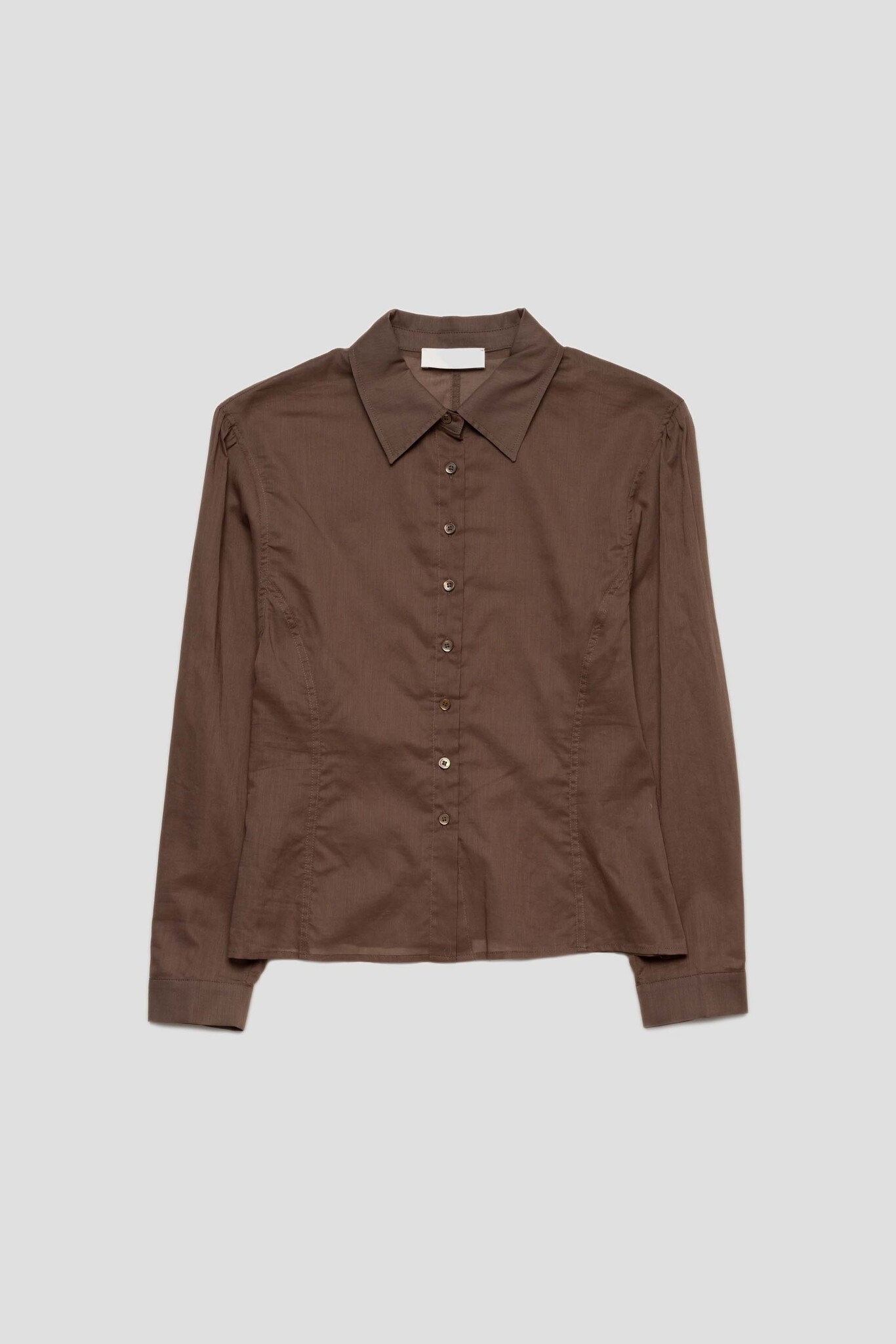 Sheer Standard Fit Shirt Brown