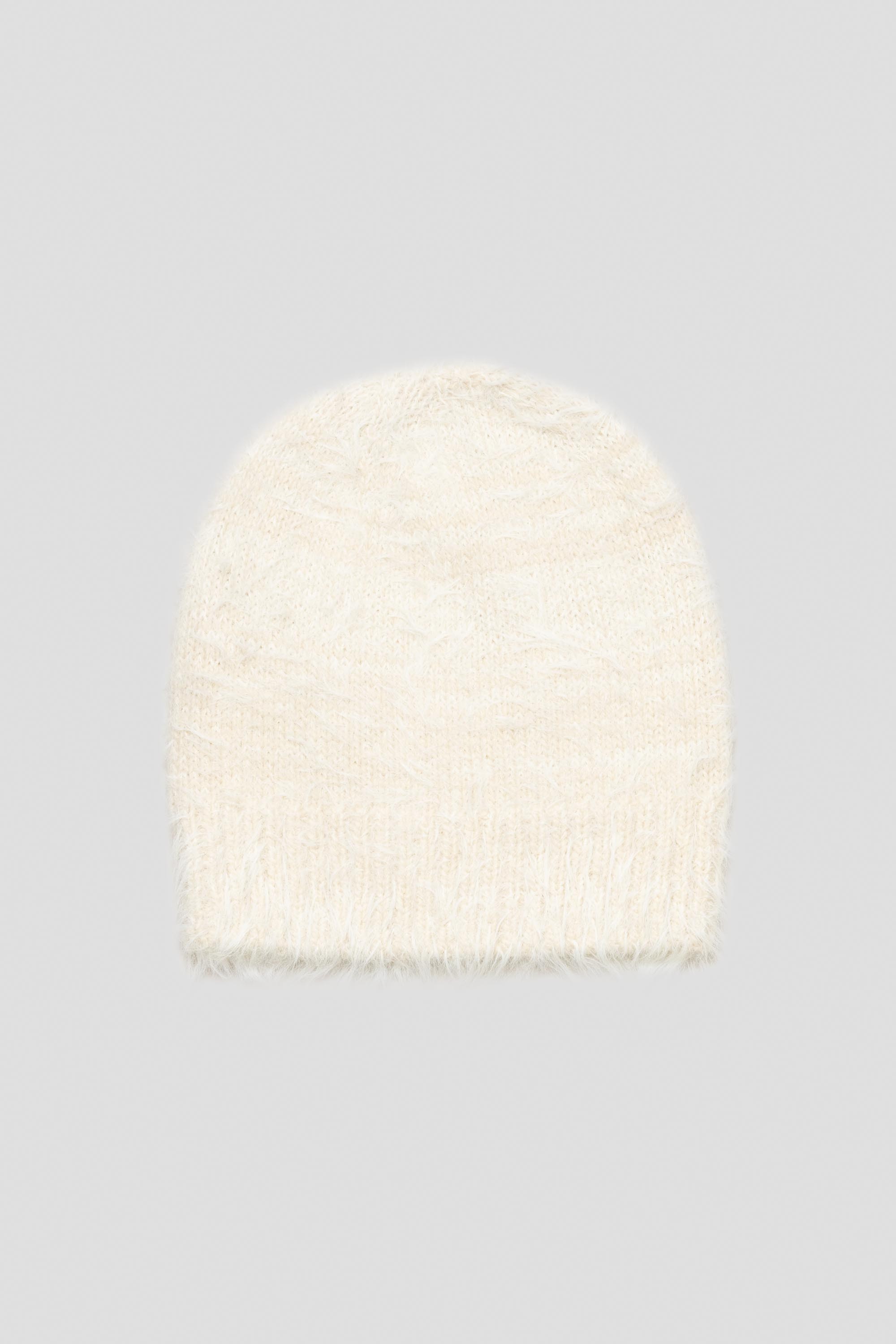 Shaggy Knit Beanie Ivory