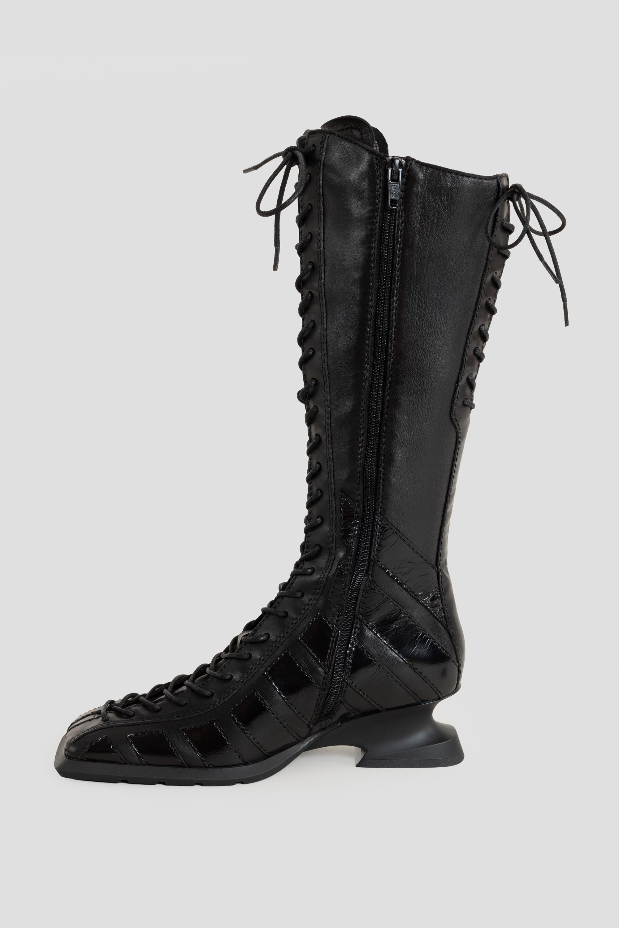 Nelly Wedge Tall Boots Black