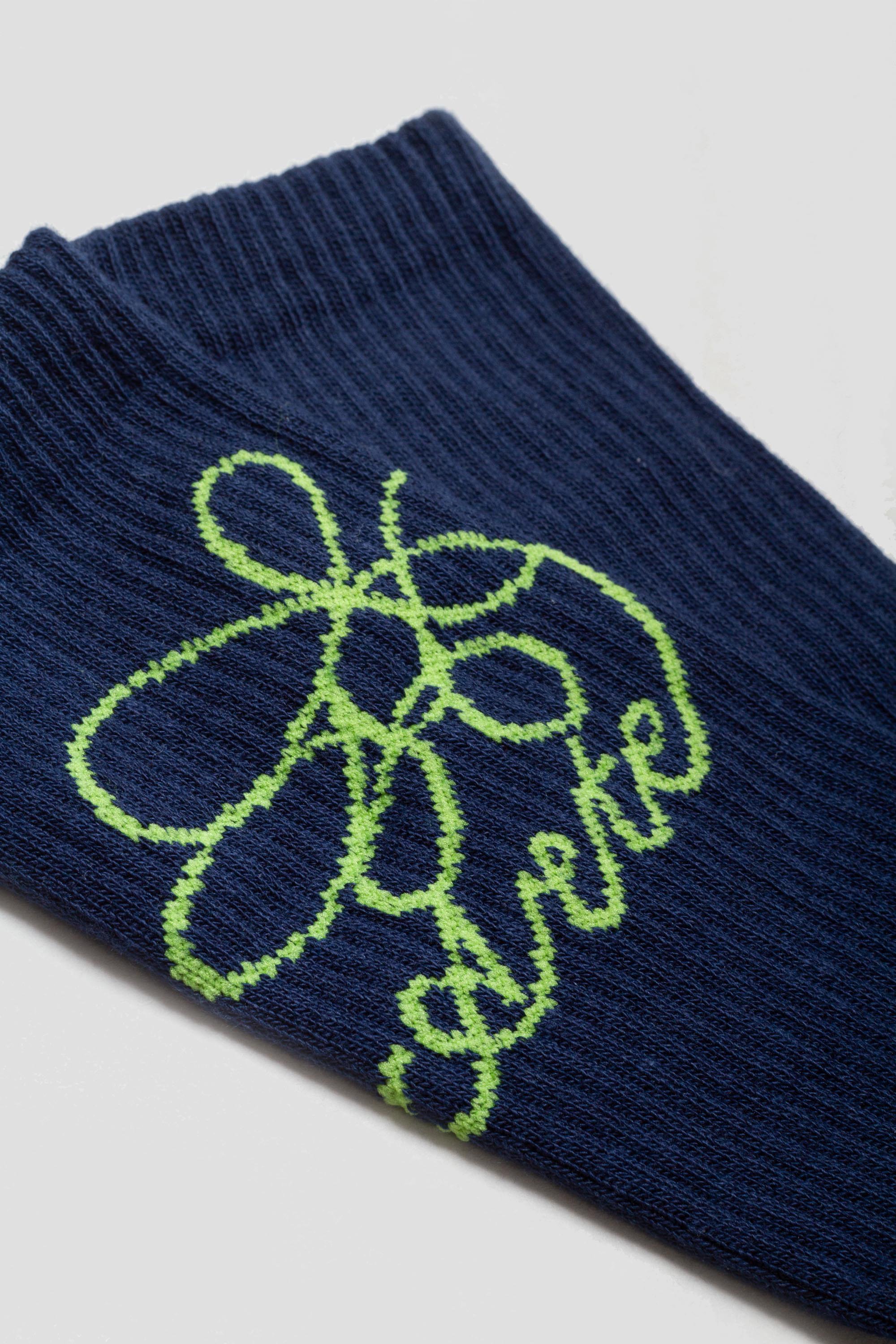 Flower Logo Socks Navy