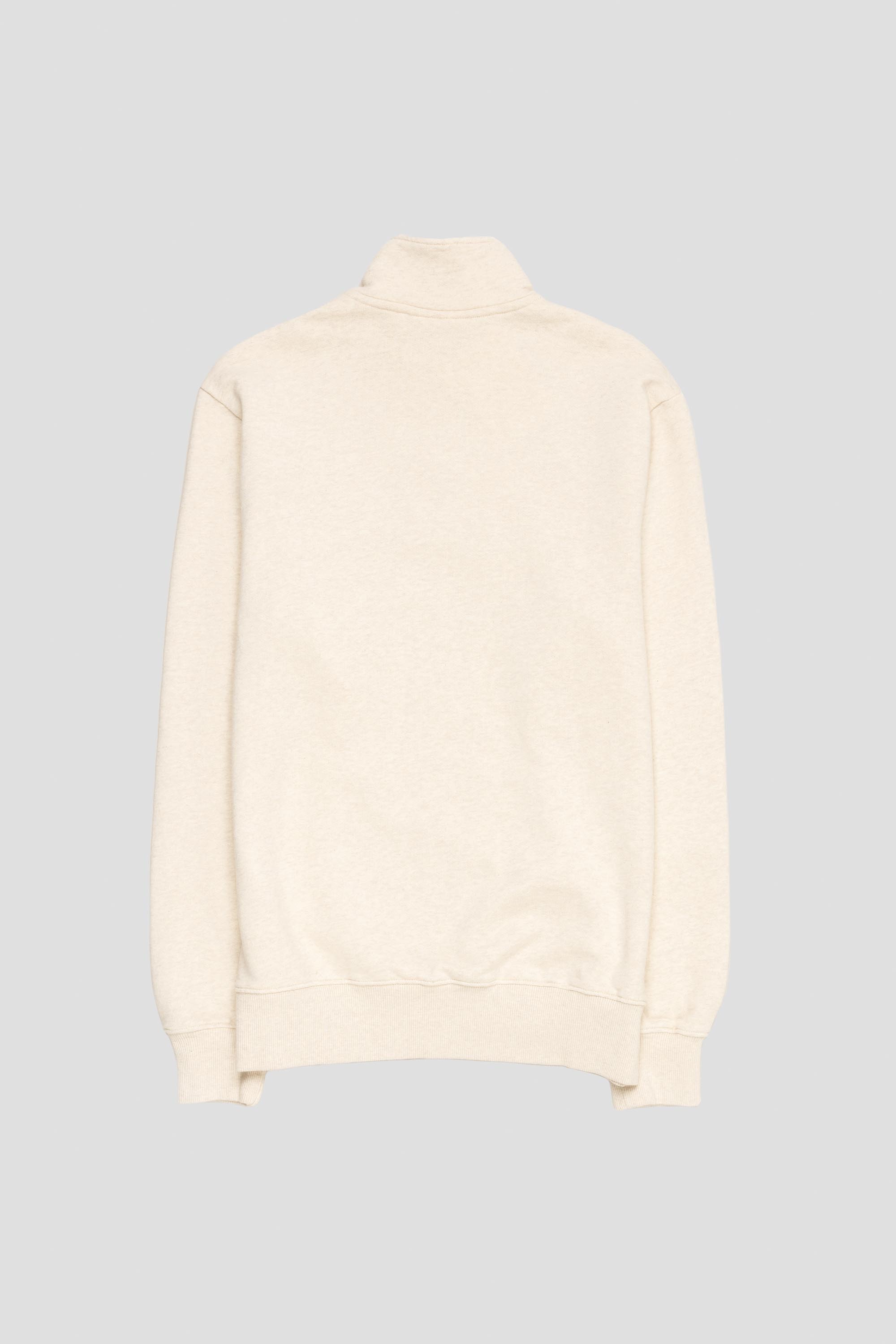 Italic Zip Mock Ecru Heather