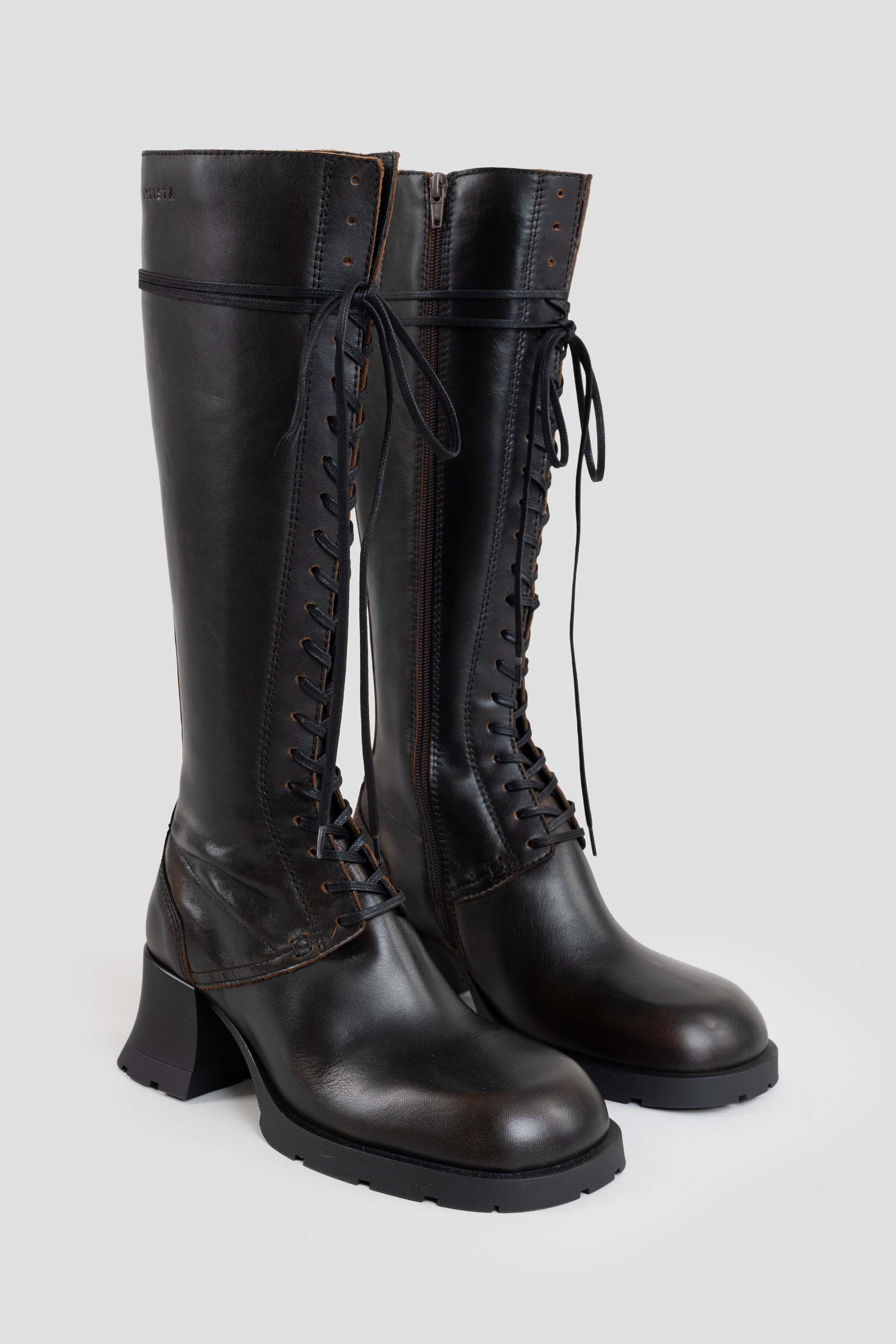 Michaela Lace Boots Brushed Brown