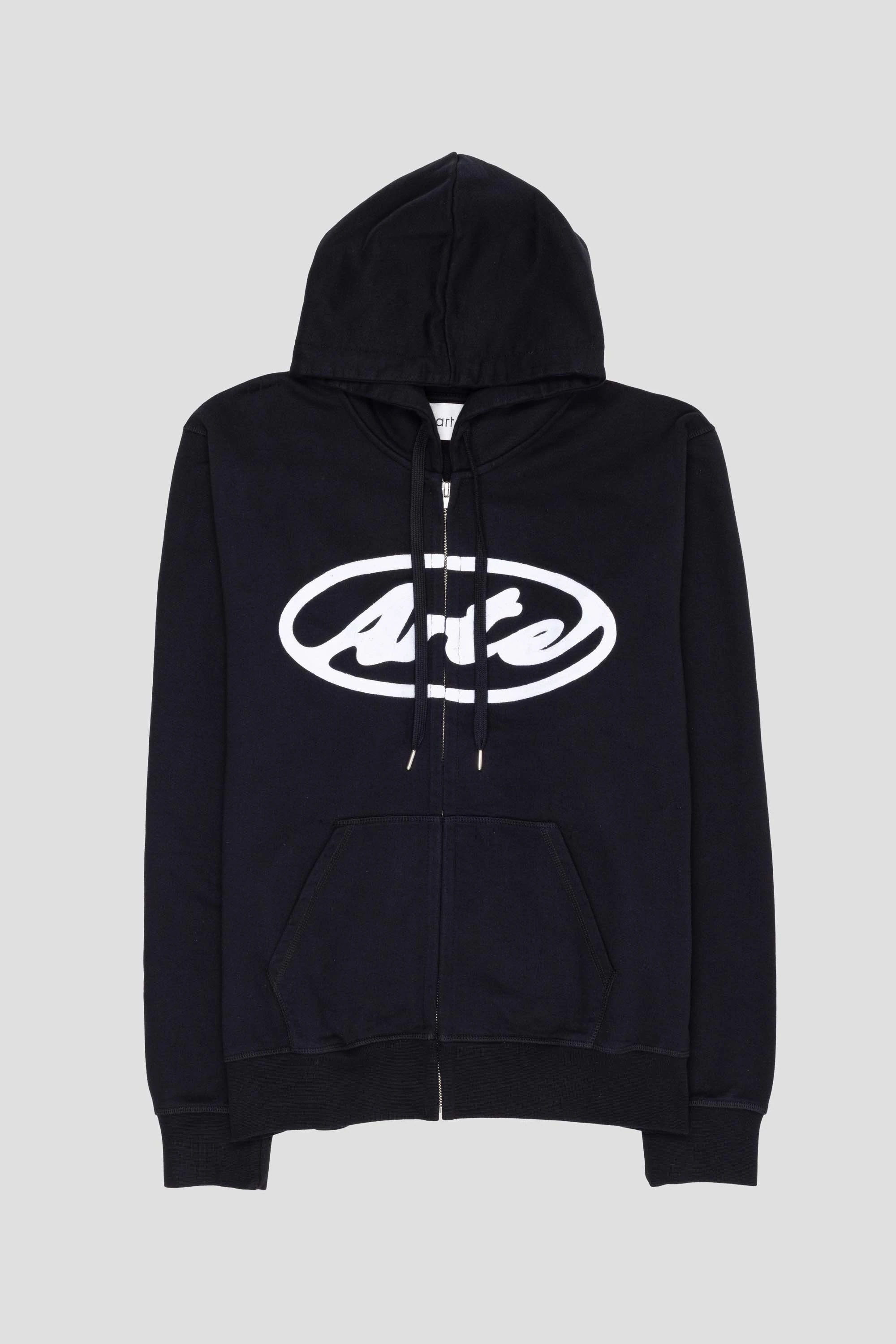 Circle Logo Zip Hoodie Black