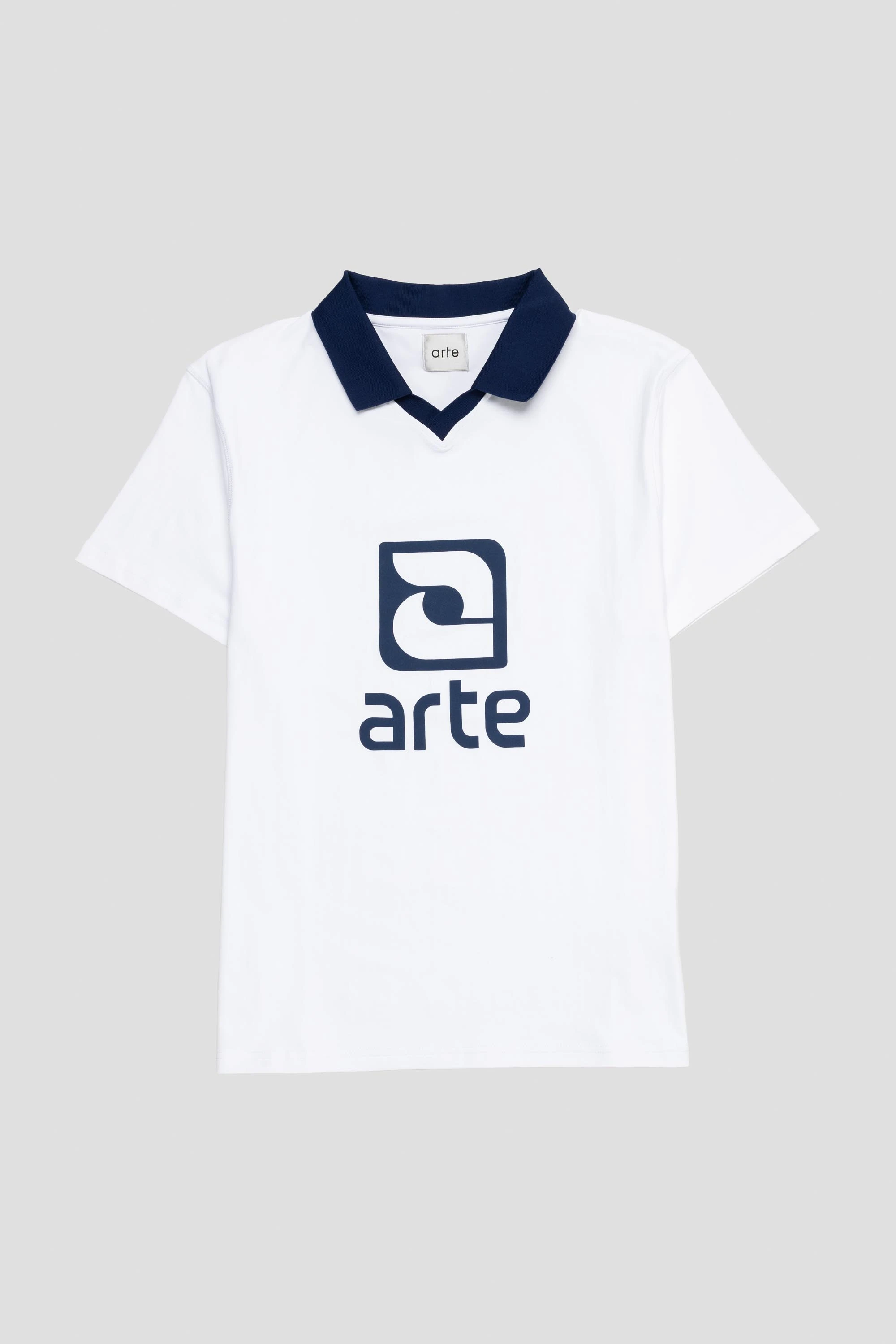 Logo Collar T-Shirt White/Navy