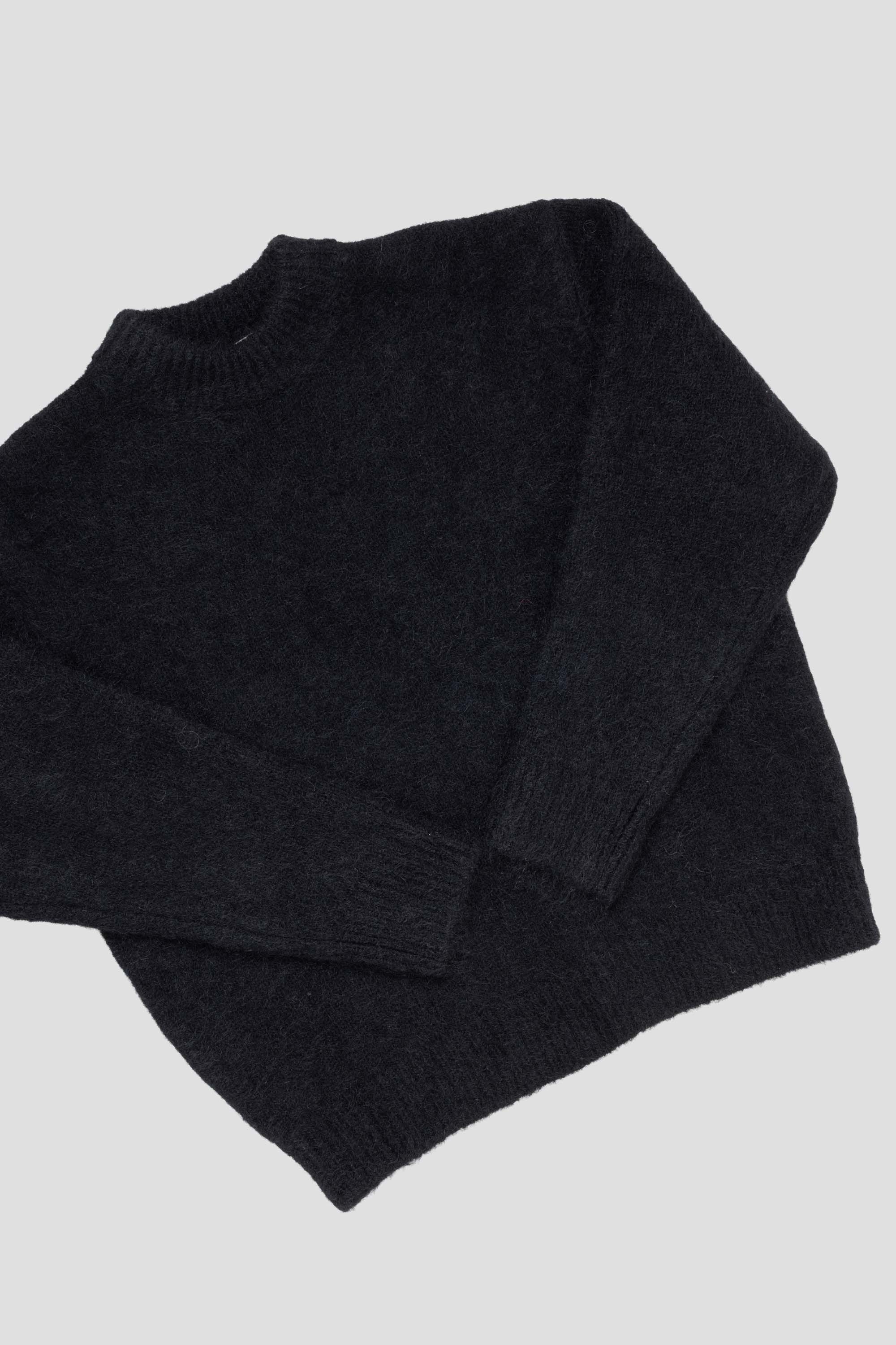 Hairy Rounded Pullover Black