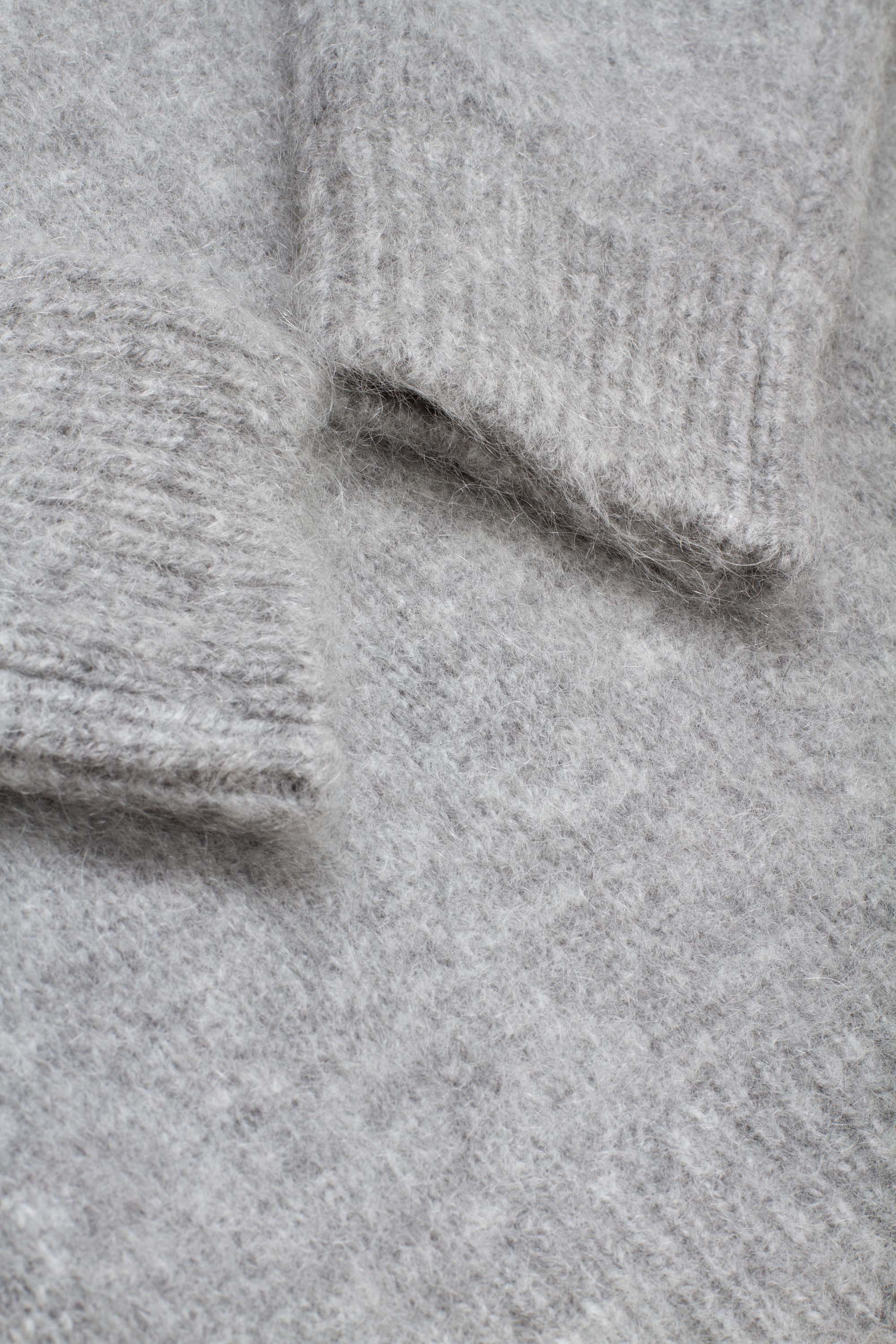 Hairy Rounded Pullover Melange Grey