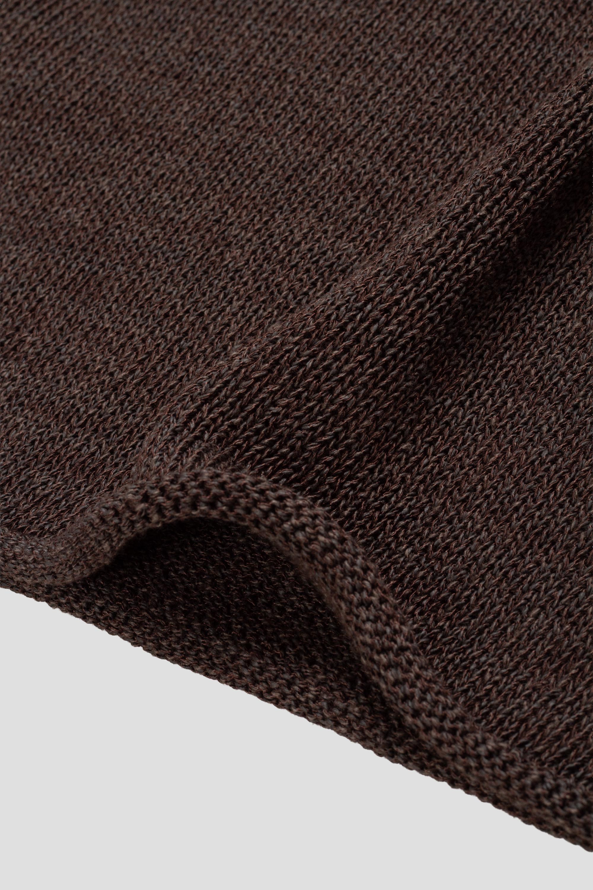 Paper Yarn Collar Knit Dark Brown