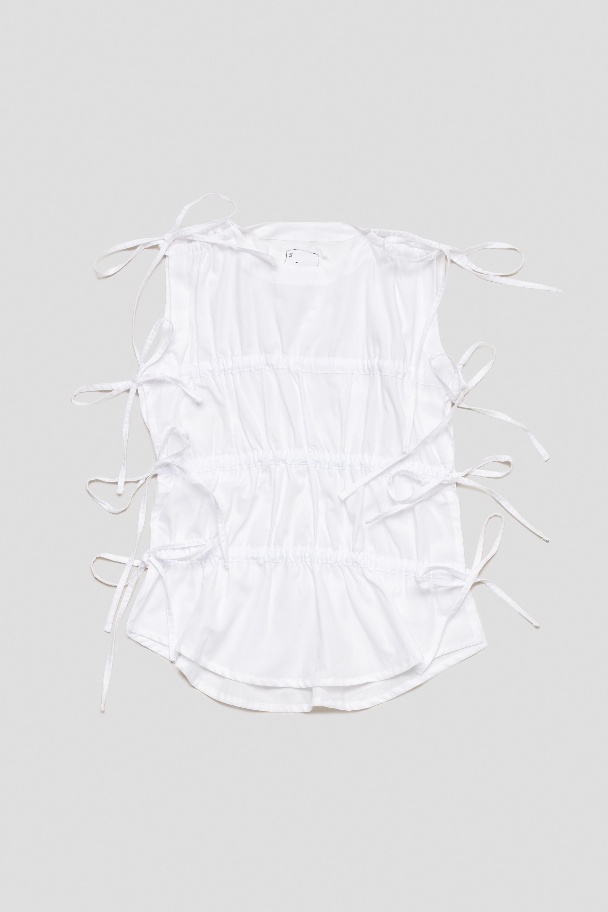 Ruched Vest White