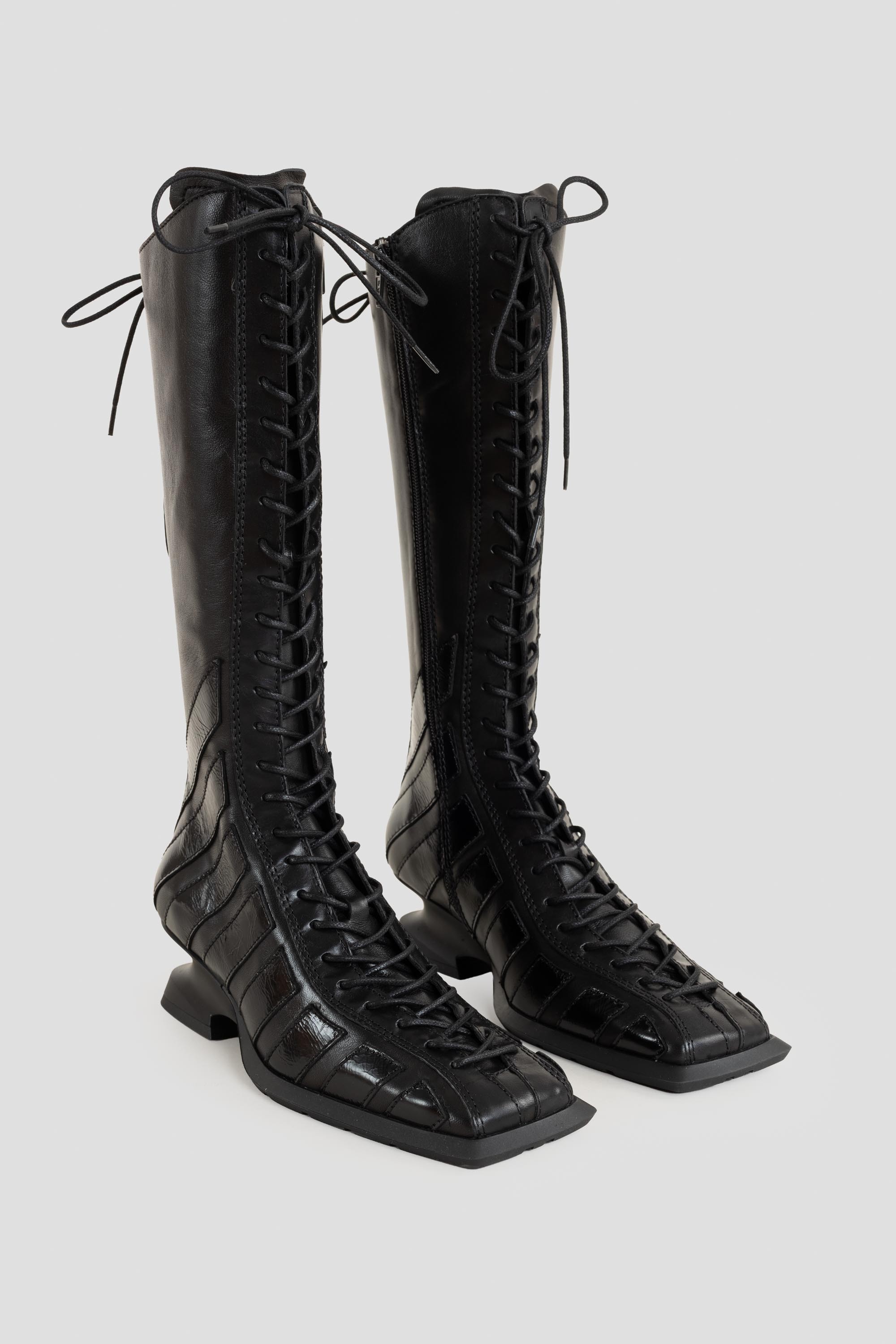 Nelly Wedge Tall Boots Black