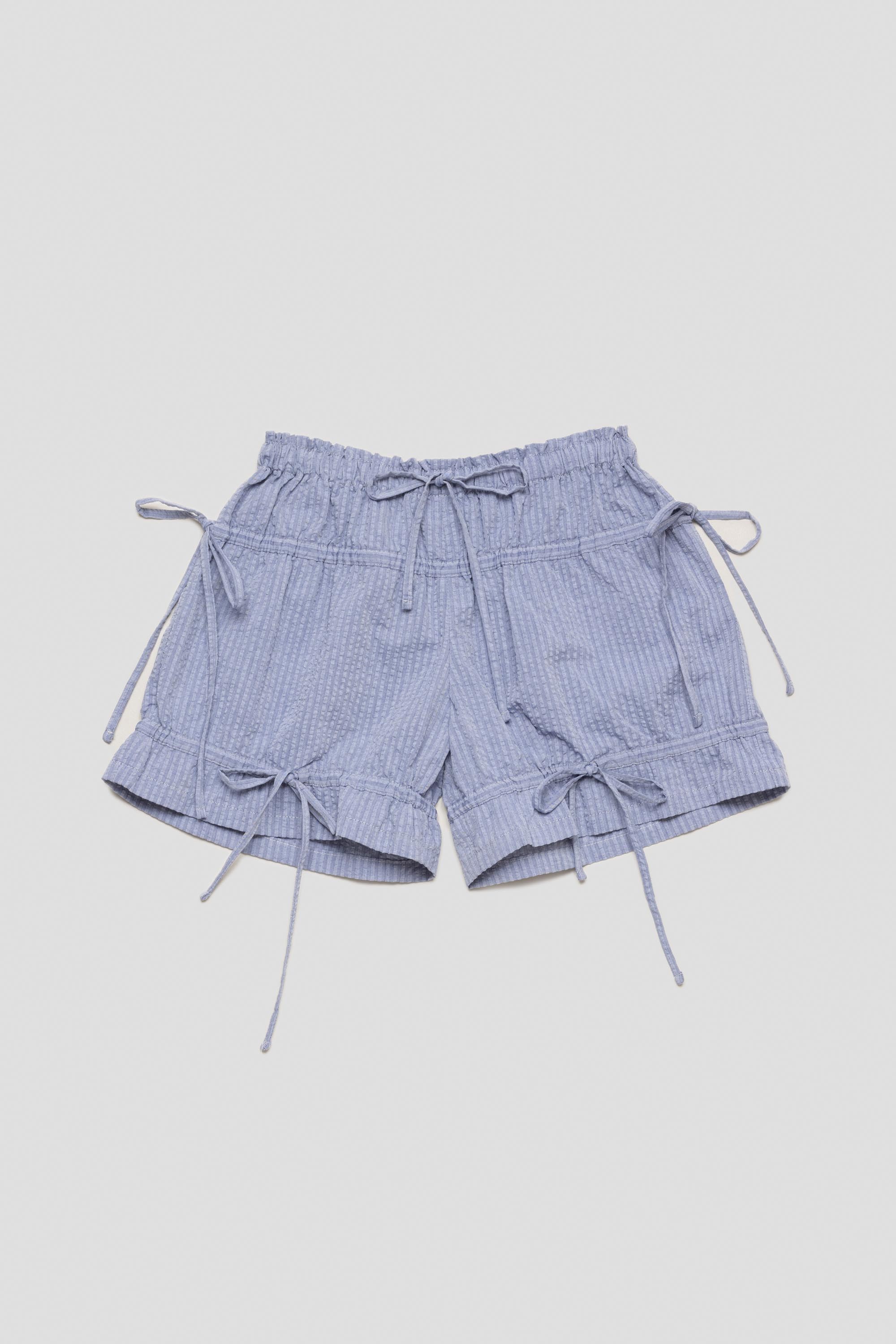 Ruched Shorts Blue/Silver