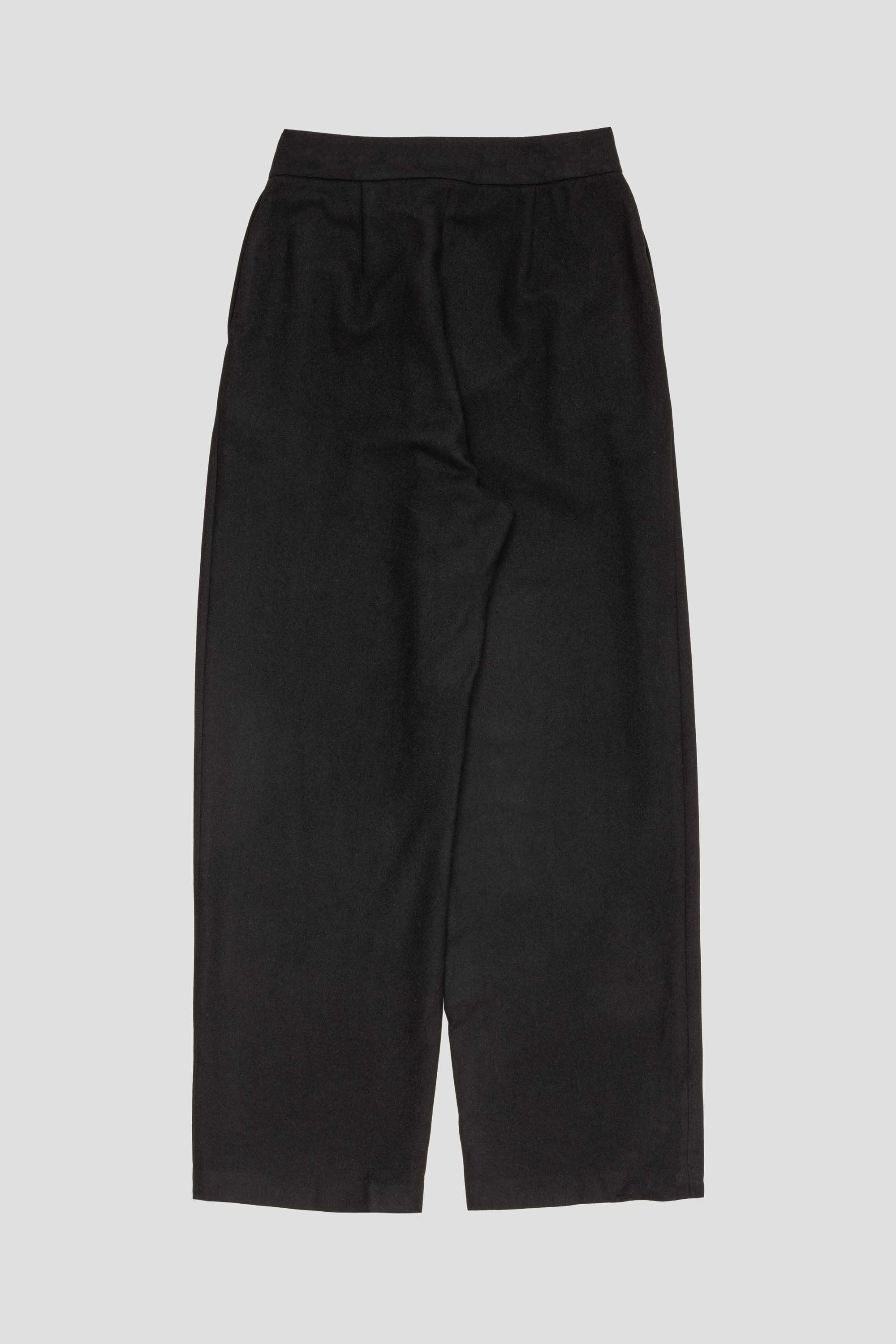 Wool Wrap Pants Black
