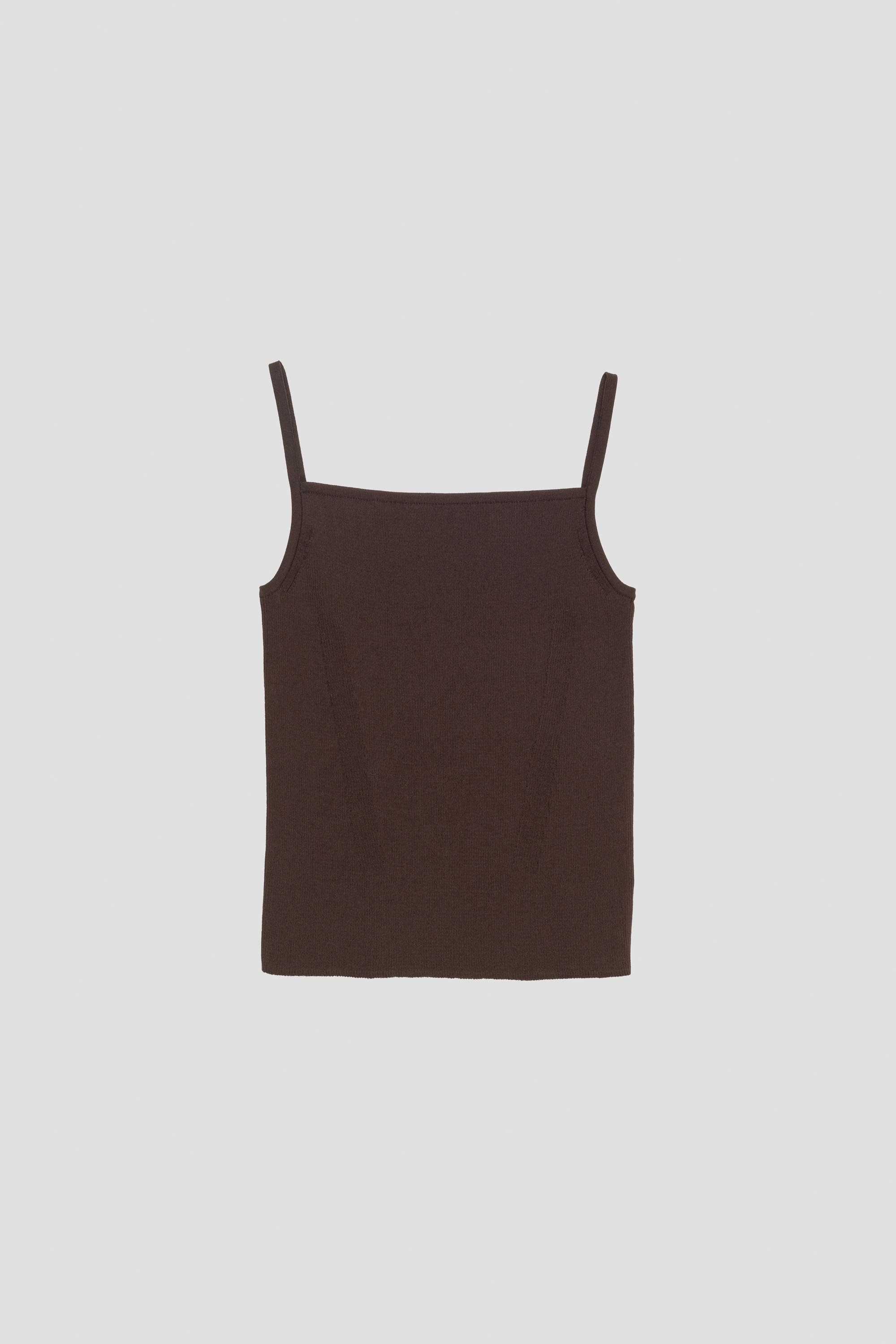 Knit Sleeveless Top Brown