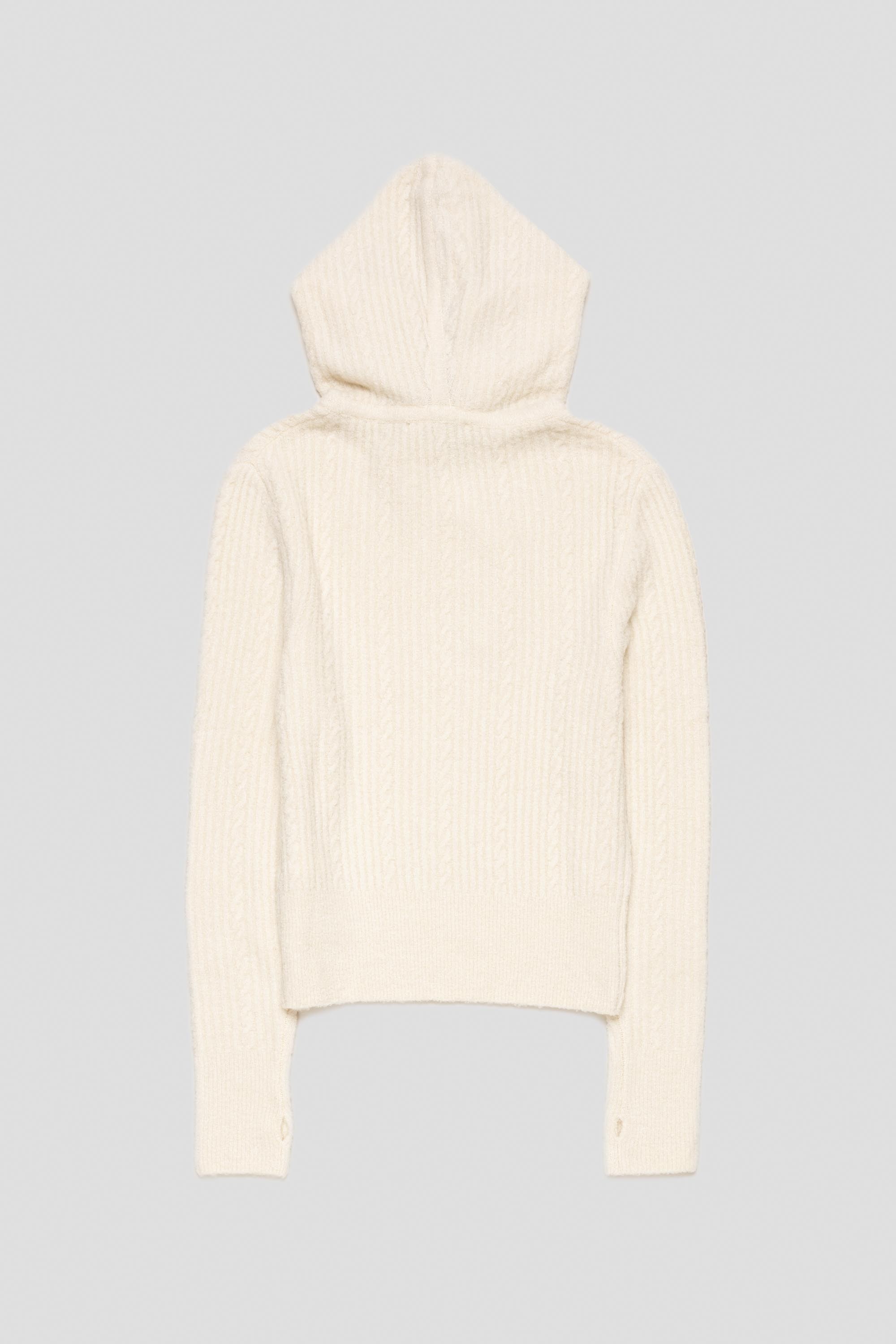 Boucle Hooded Knit Ivory