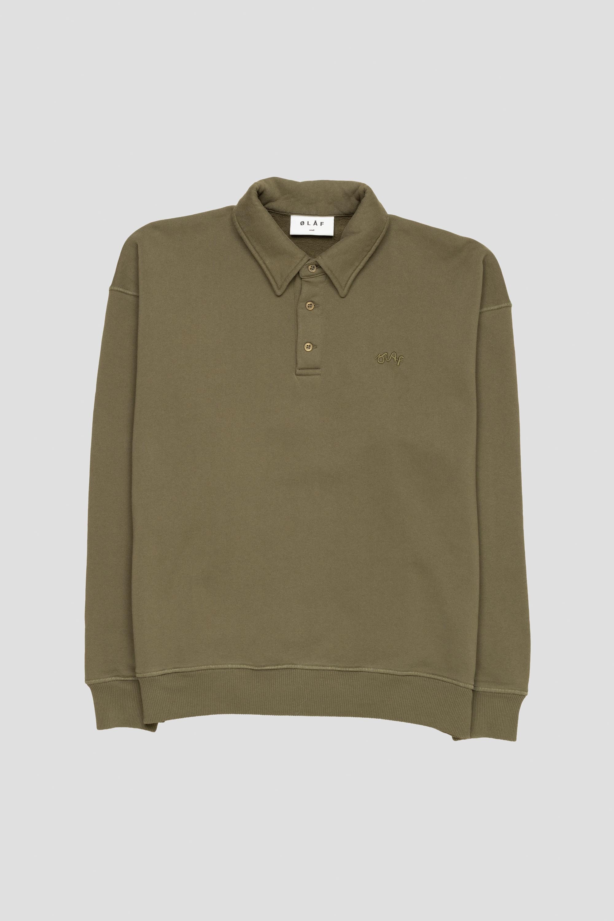 Signature Oversized Polo Olive Night