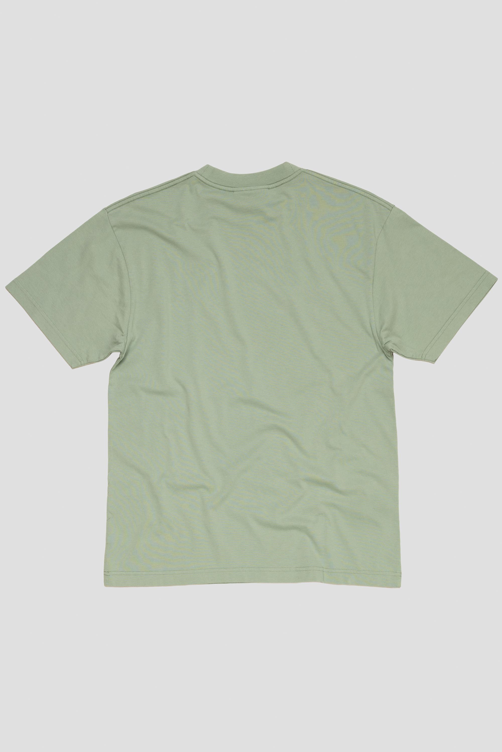 Stitched Varsity Tee Green Milieu