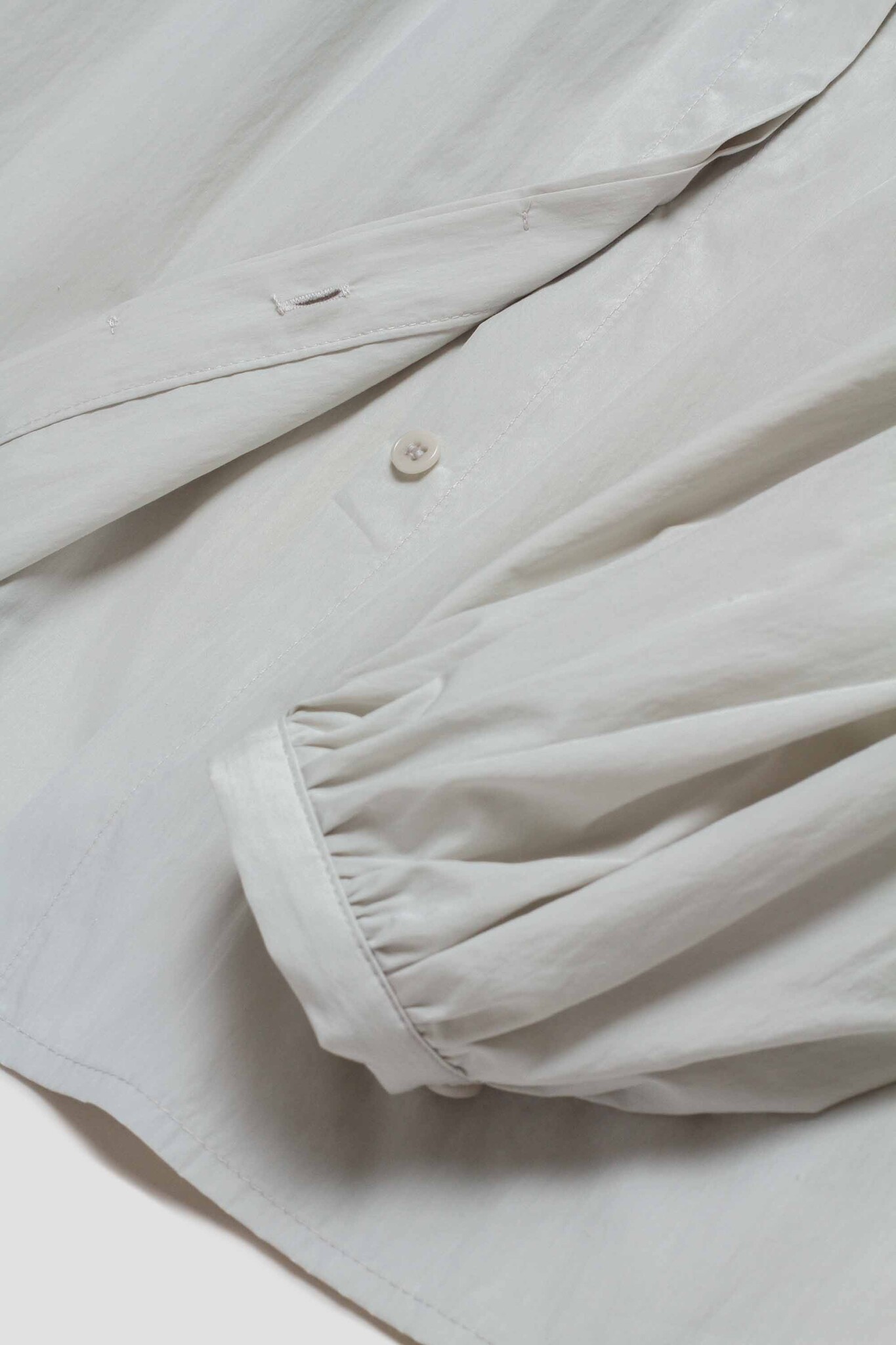 Drawstring Shirring Shirt Light Grey