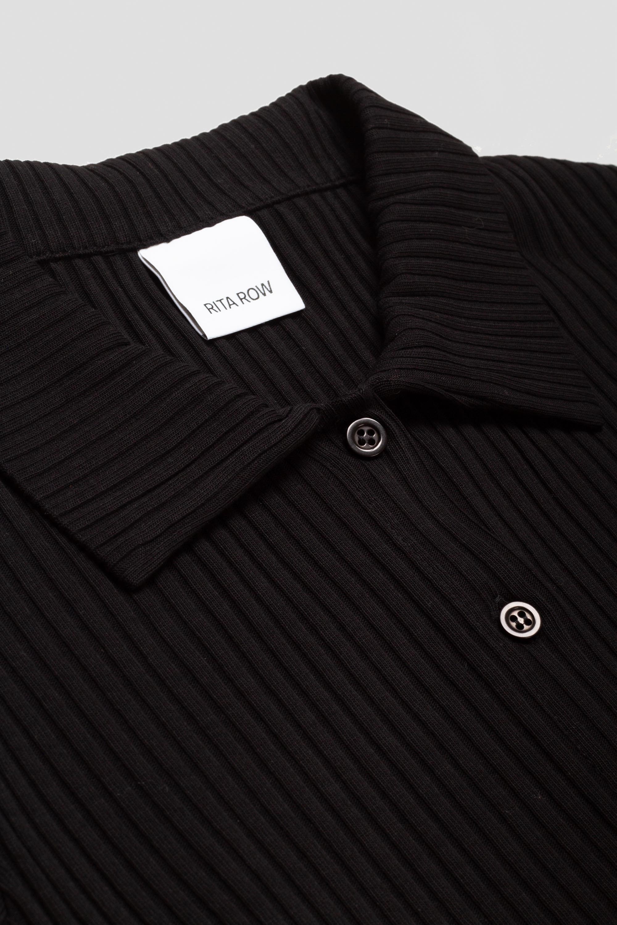 Pike Ribbed Knit Shirt Black