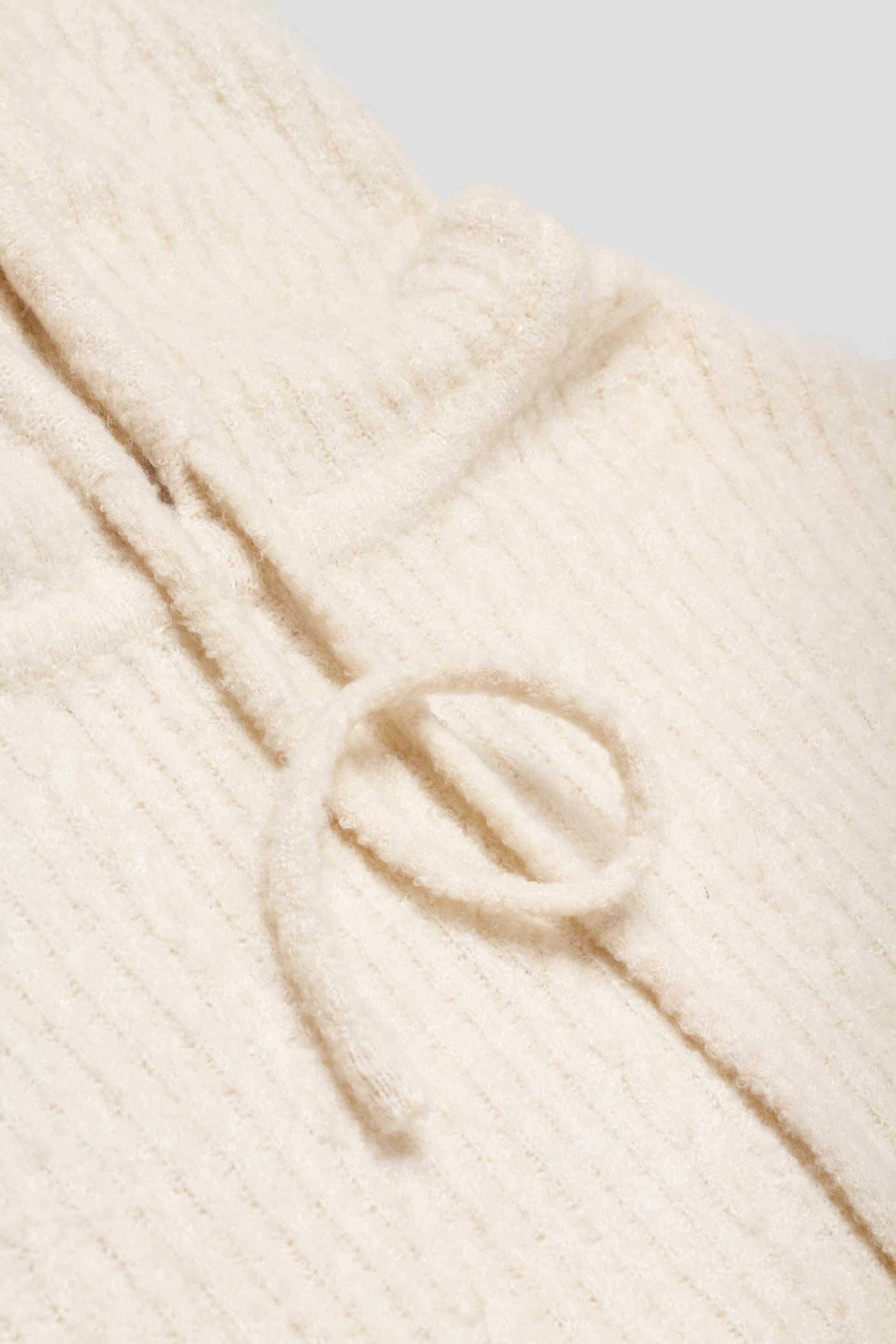 Boucle Hooded Knit Ivory