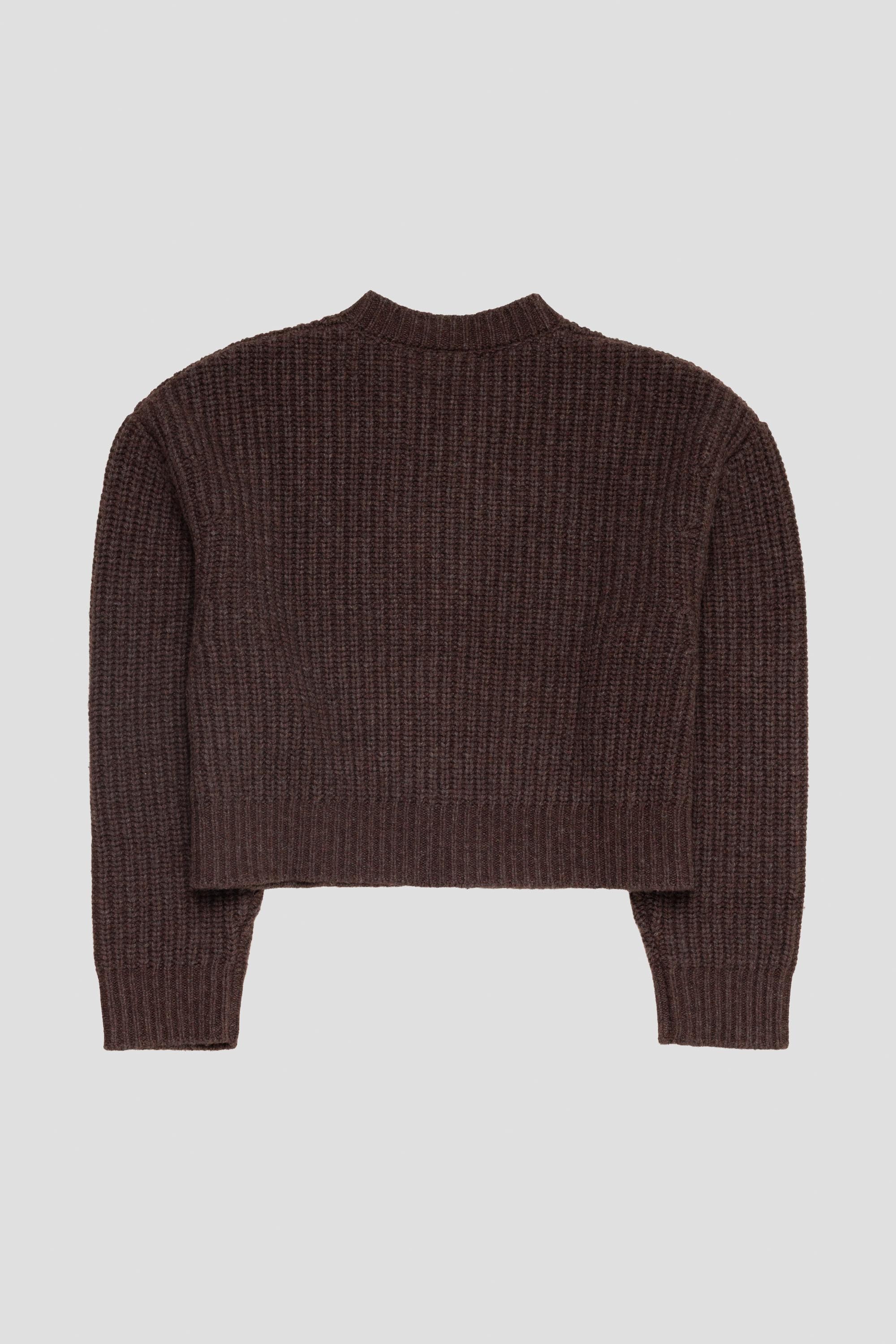 Bomber Cardigan Red Earth Melange Wool