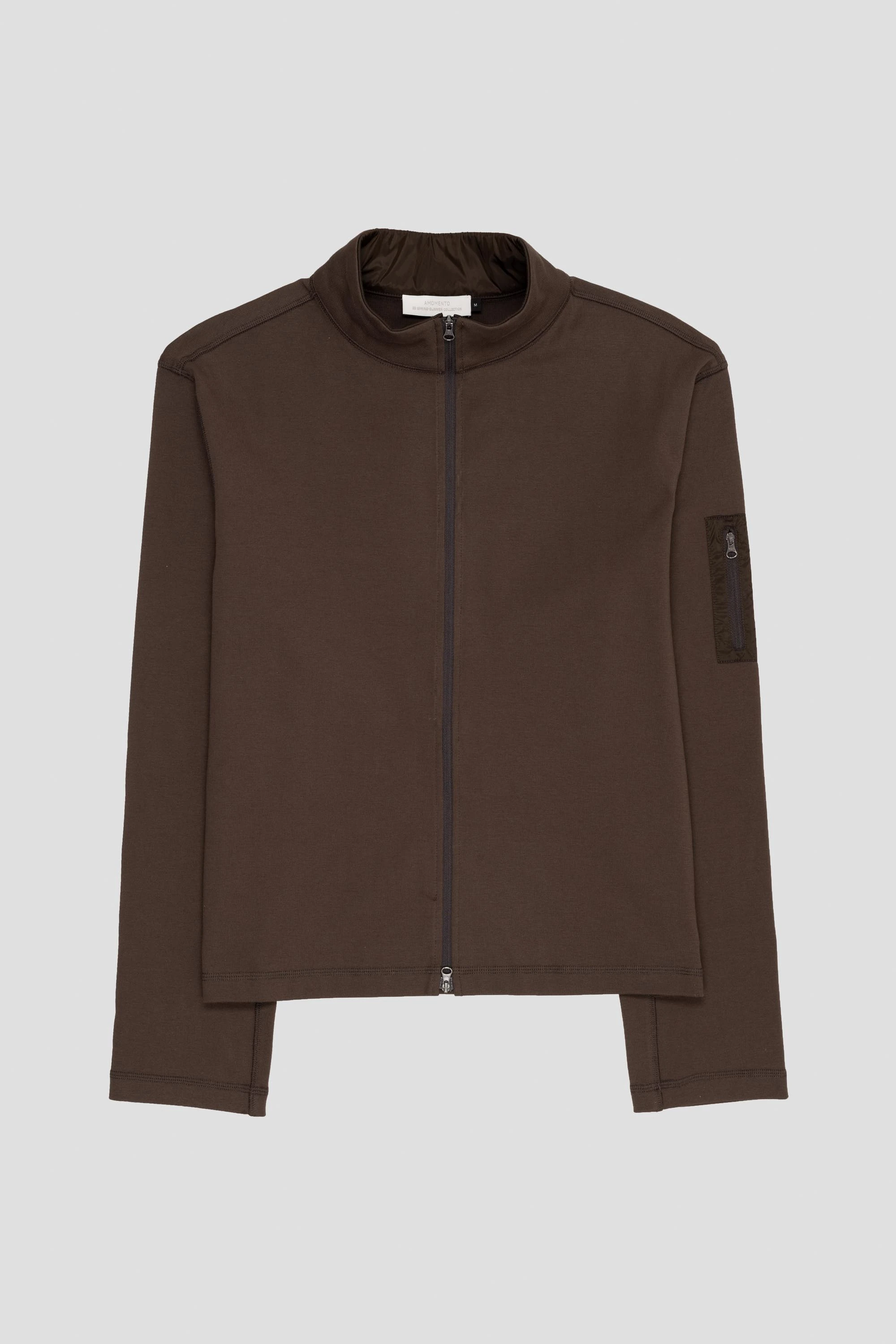 Pocket Zip Up Jumper Brown