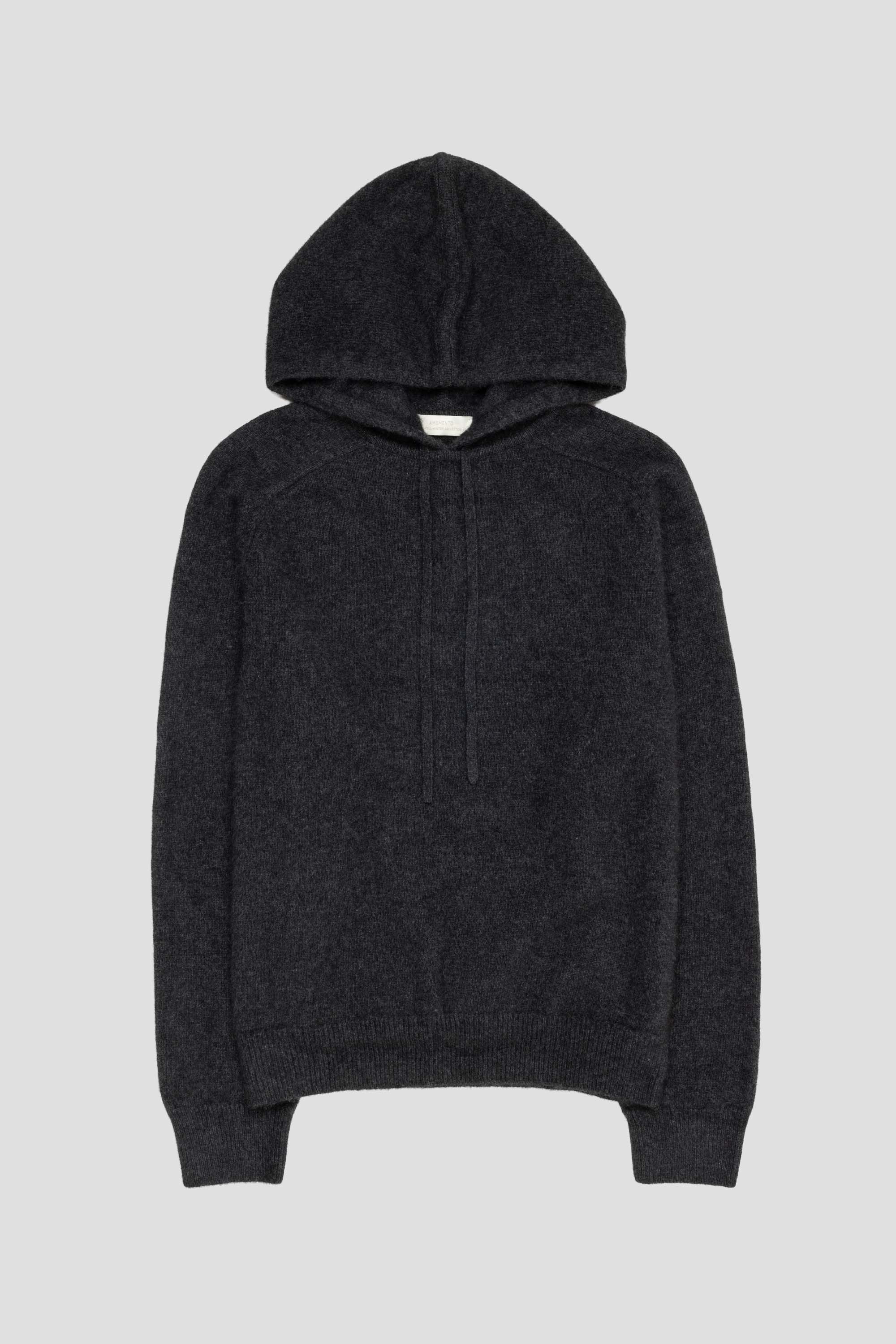 Racoon Hoodie Knit Dark Grey