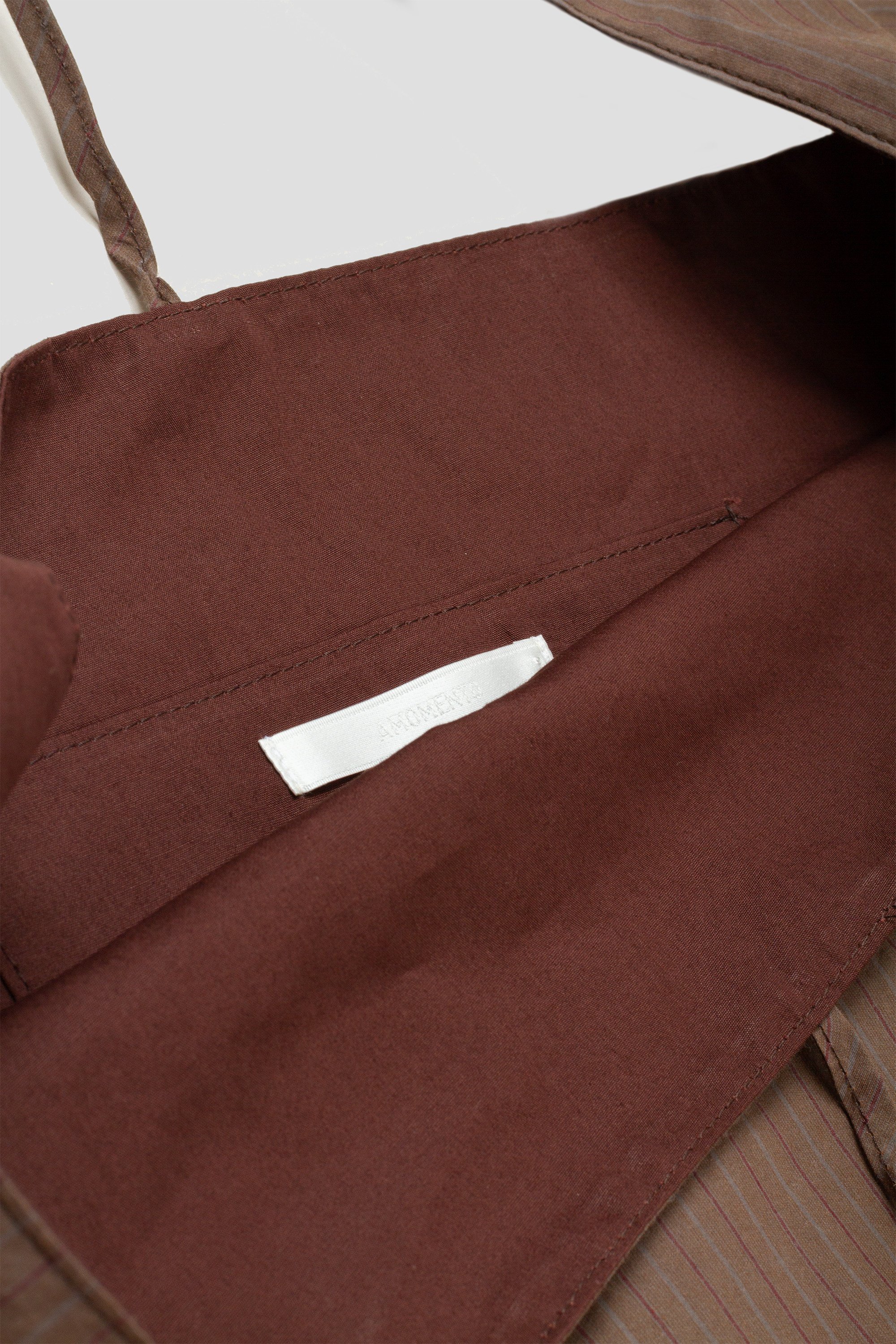 Stripe Large Shoulder Bag Brown