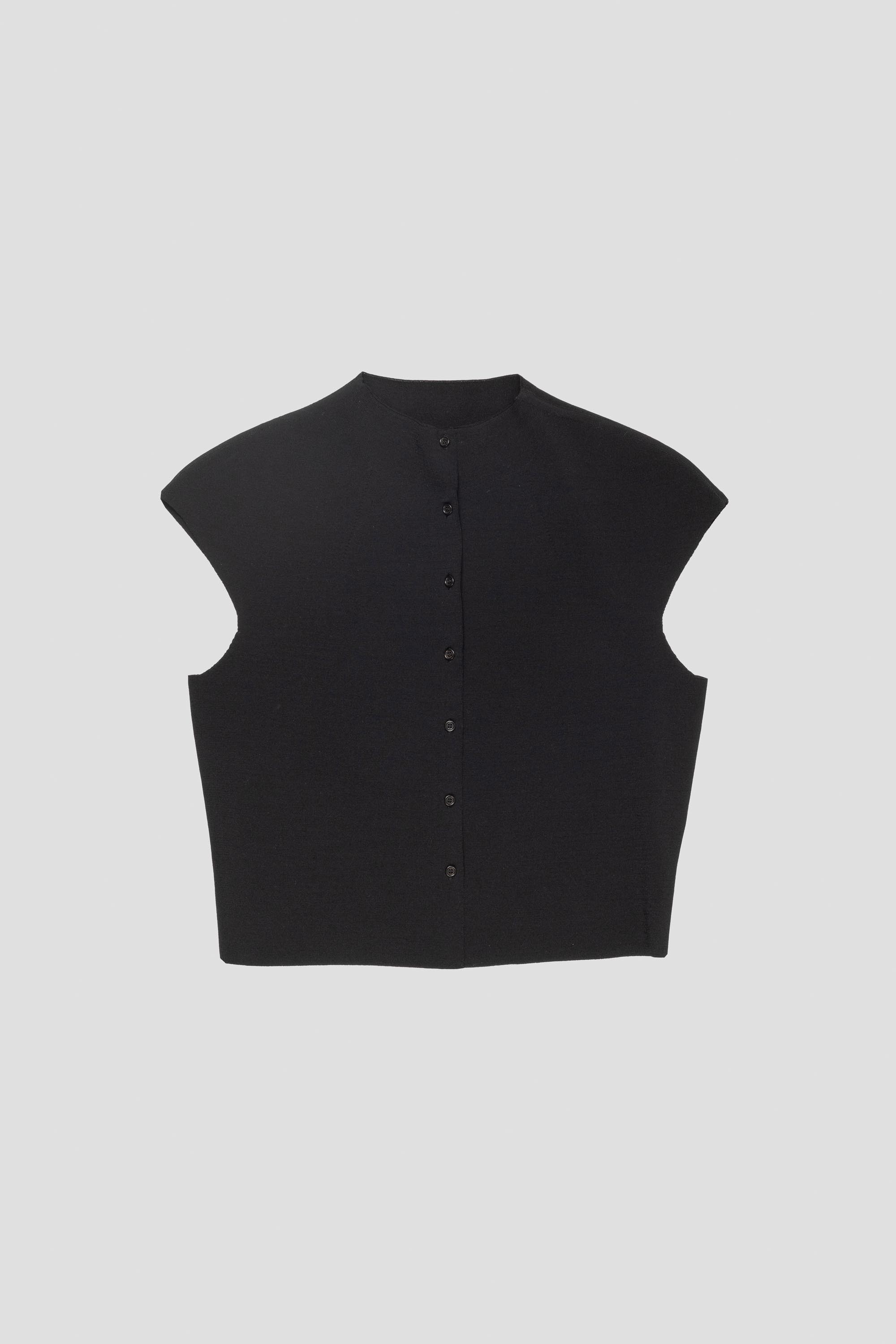 Wholegarment Cap Sleeve Cardigan Black