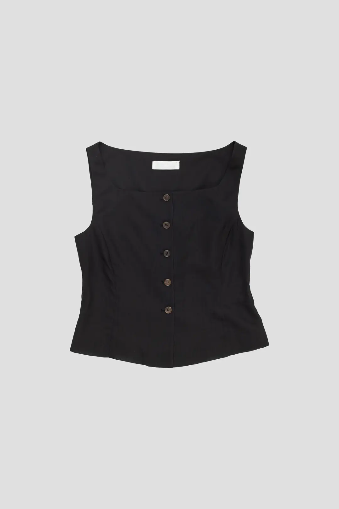 AMOMENTO　SCOOP NECK TWO WAY VEST AmomentoSheer Scoop Neck Two Way Vest Black